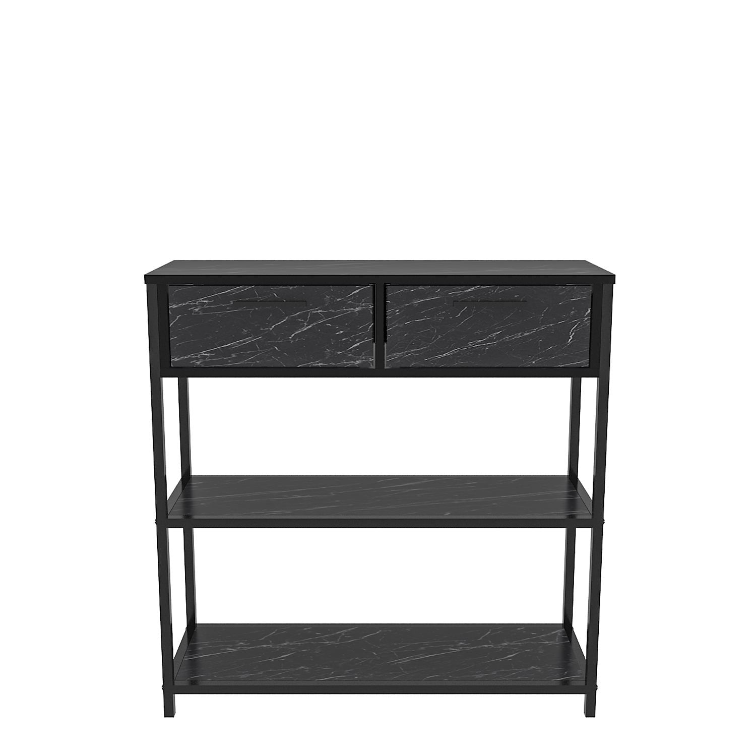 Comodă Hanah Home, PAL melaminat, 90 x 30.5 x 92 cm, negru/alb, 875ZNA4302 — imaginea 4