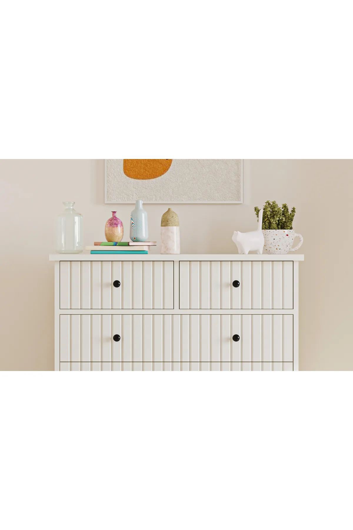 Comodă Hanah Home, PAL melaminat, 90 x 40 x 86 cm, alb mat, 167RAB1508 — imaginea 6
