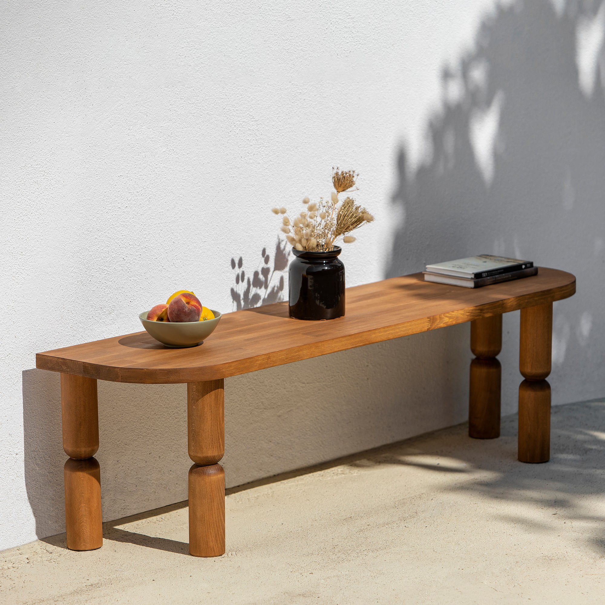 Comodă TV Hanah Home, lemn masiv, 140 x 35 x 40 cm, chesnut, 552NOS2391 — imaginea 2