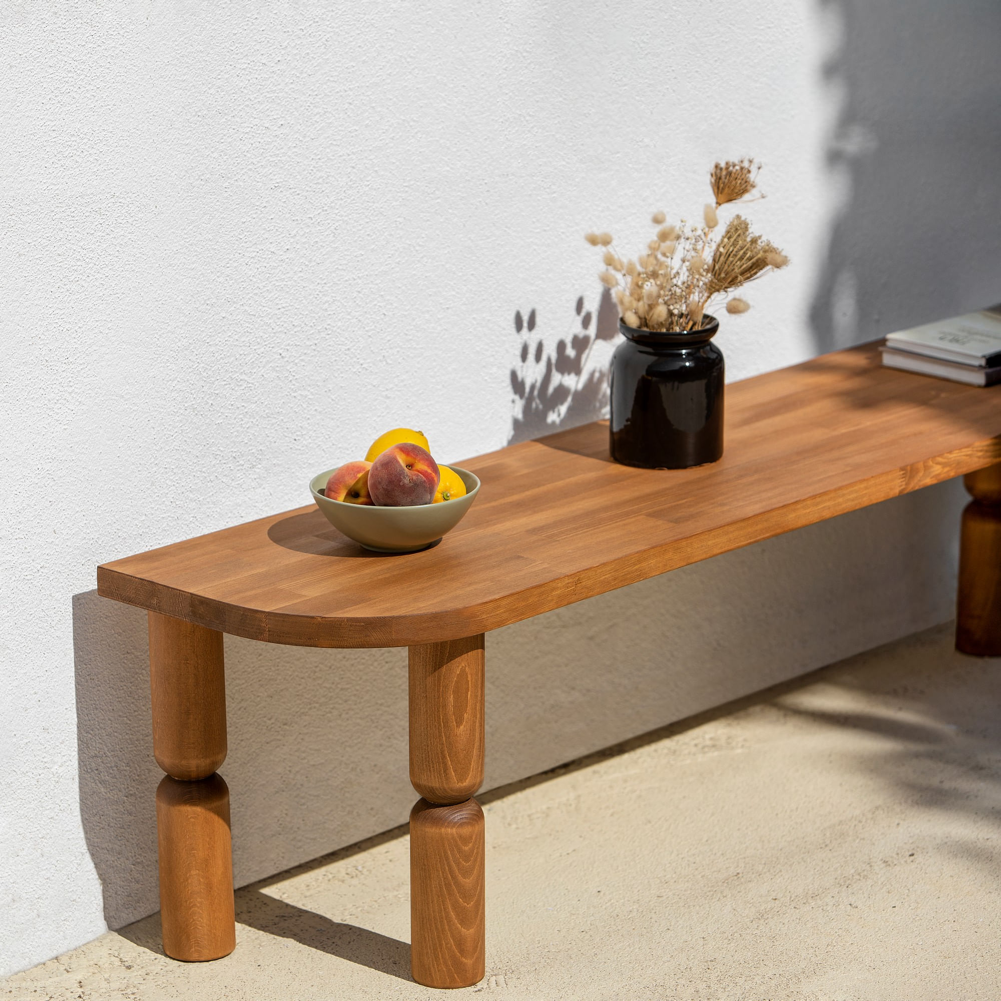 Comodă TV Hanah Home, lemn masiv, 140 x 35 x 40 cm, chesnut, 552NOS2391 — imaginea 7