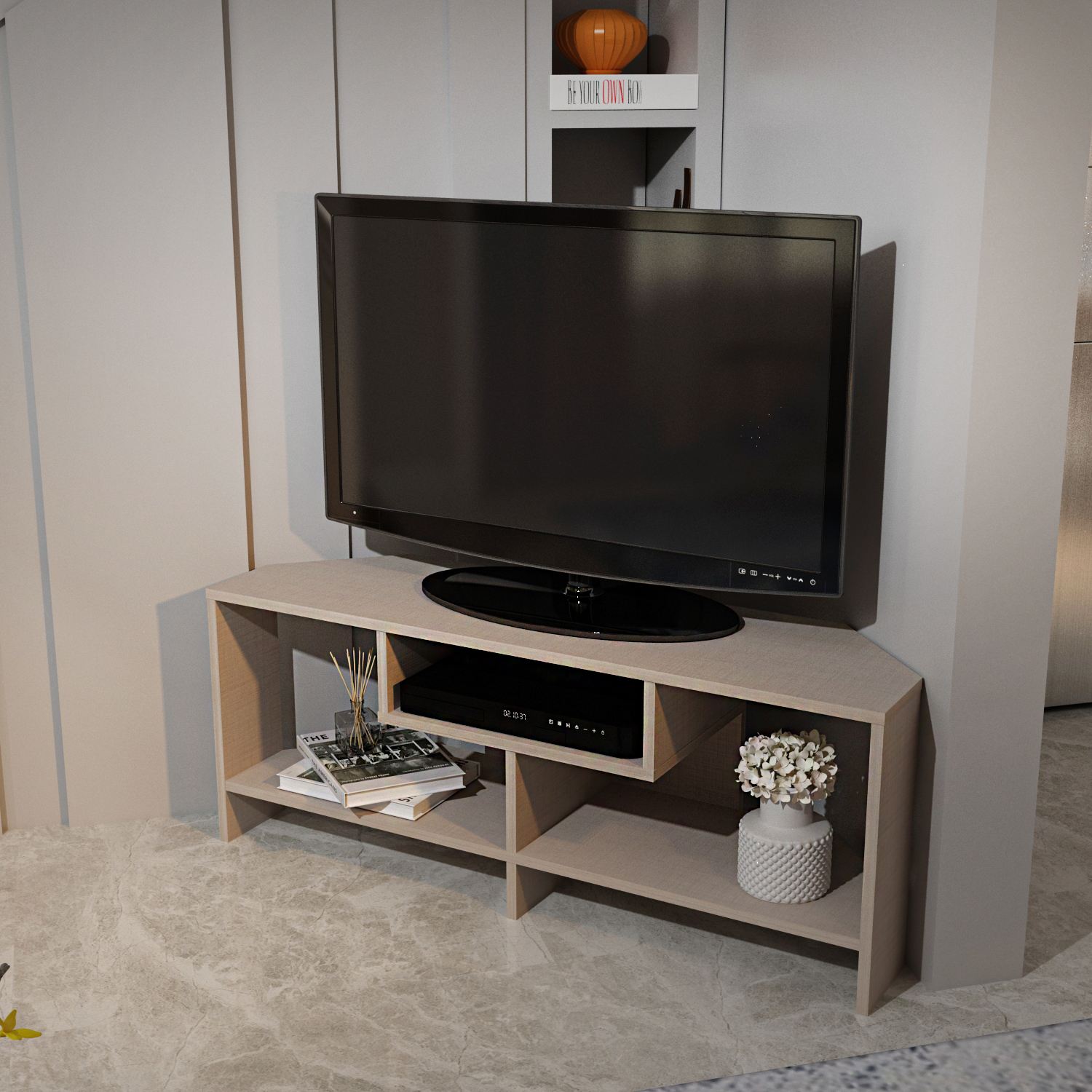 Comodă TV Hanah Home, PAL melaminat, 120 x 35 x 46.8 cm, bej, 875ZNA5359 — imaginea 3