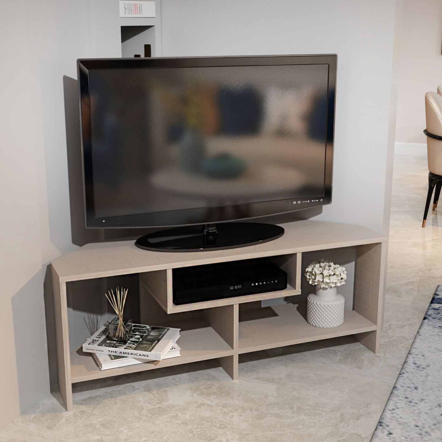 Comodă TV Hanah Home, PAL melaminat, 120 x 35 x 46.8 cm, bej, 875ZNA5359 — imaginea 5