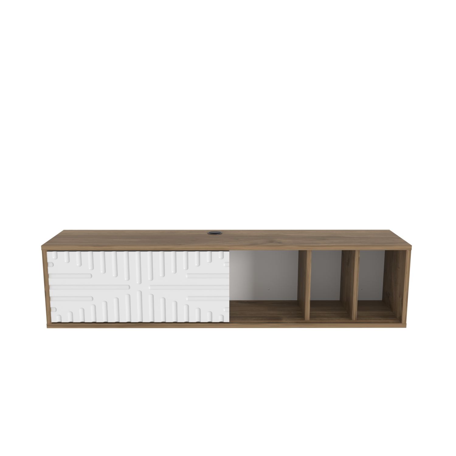 Comodă TV Hanah Home, PAL melaminat, 140 x 29.5 x 29.5 cm, nuc/alb, 875ZNA5337 — imaginea 4