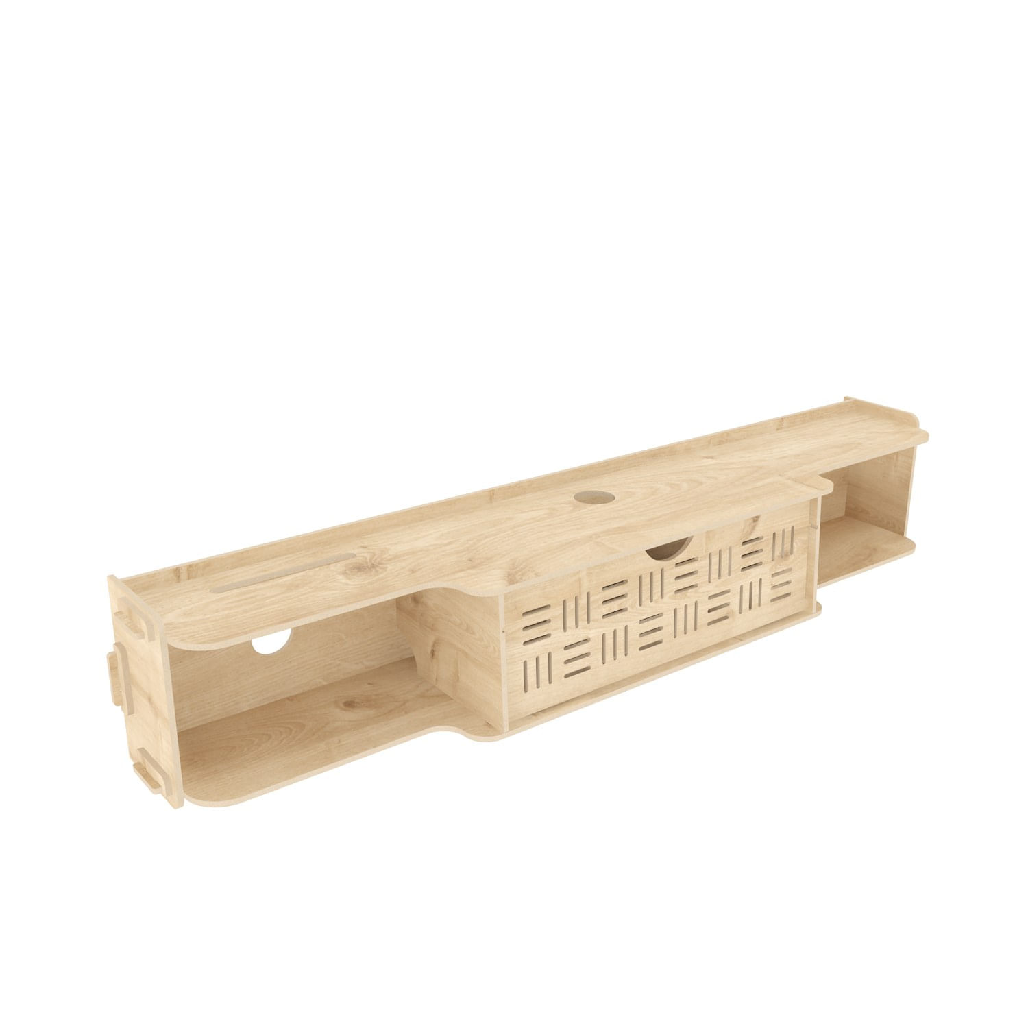 Comodă TV Hanah Home, PAL melaminat, 140 x 25 x 25 cm, stejar, 875ZNA4647 — imaginea 5