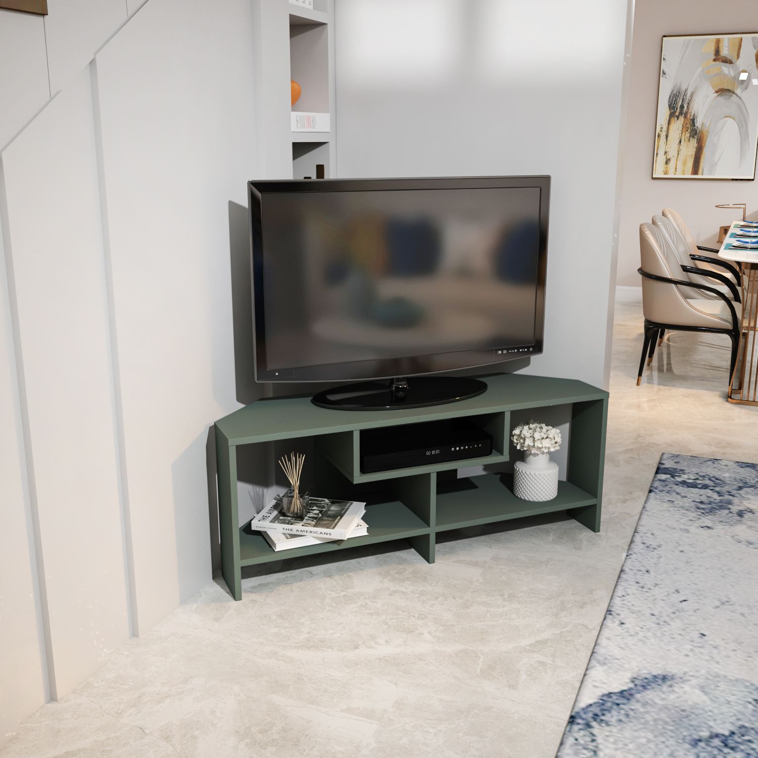 Comodă TV Hanah Home, PAL melaminat, 120 x 35 x 46.8 cm, verde, 875ZNA5358 — imaginea 5