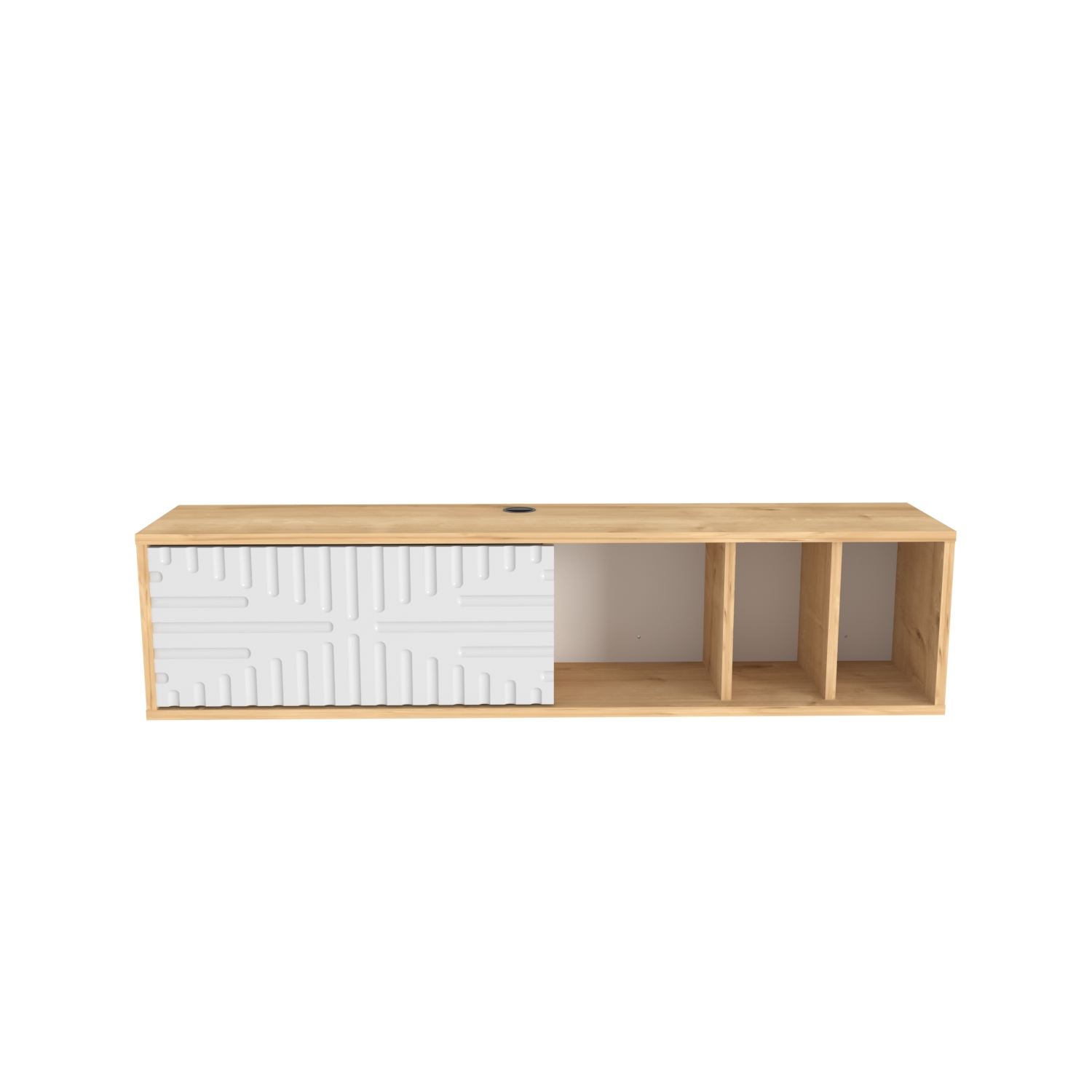 Comodă TV Hanah Home, PAL melaminat, 140 x 29.5 x 29.5 cm, sapphire stejar/alb, 875ZNA5338 — imaginea 2