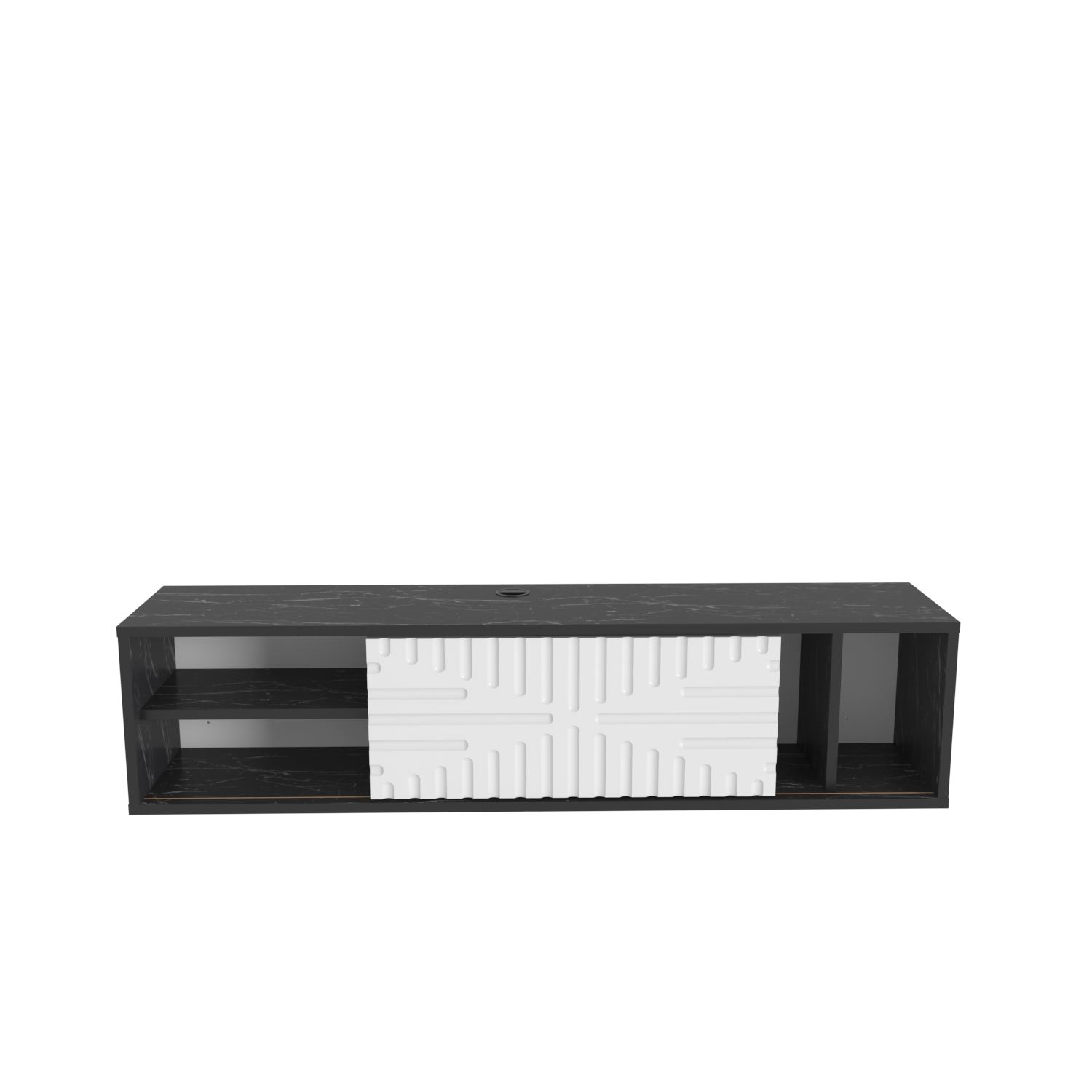 Comodă TV Hanah Home, PAL melaminat, 140 x 29.5 x 29.5 cm, negru/alb, 875ZNA5336 — imaginea 2