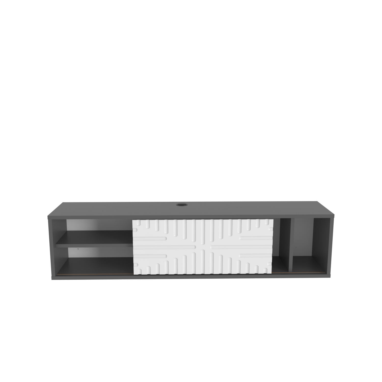 Comodă TV Hanah Home, PAL melaminat, 140 x 29.5 x 29.5 cm, antracit/alb, 875ZNA5335 — imaginea 2