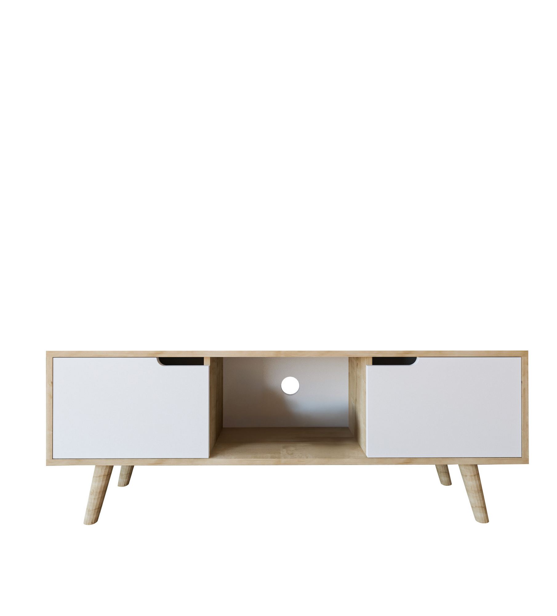 Comodă TV Hanah Home, PAL melaminat, 139.7 x 53 x 53 cm, sapphire stejar/alb, 469ORN1720 — imaginea 5