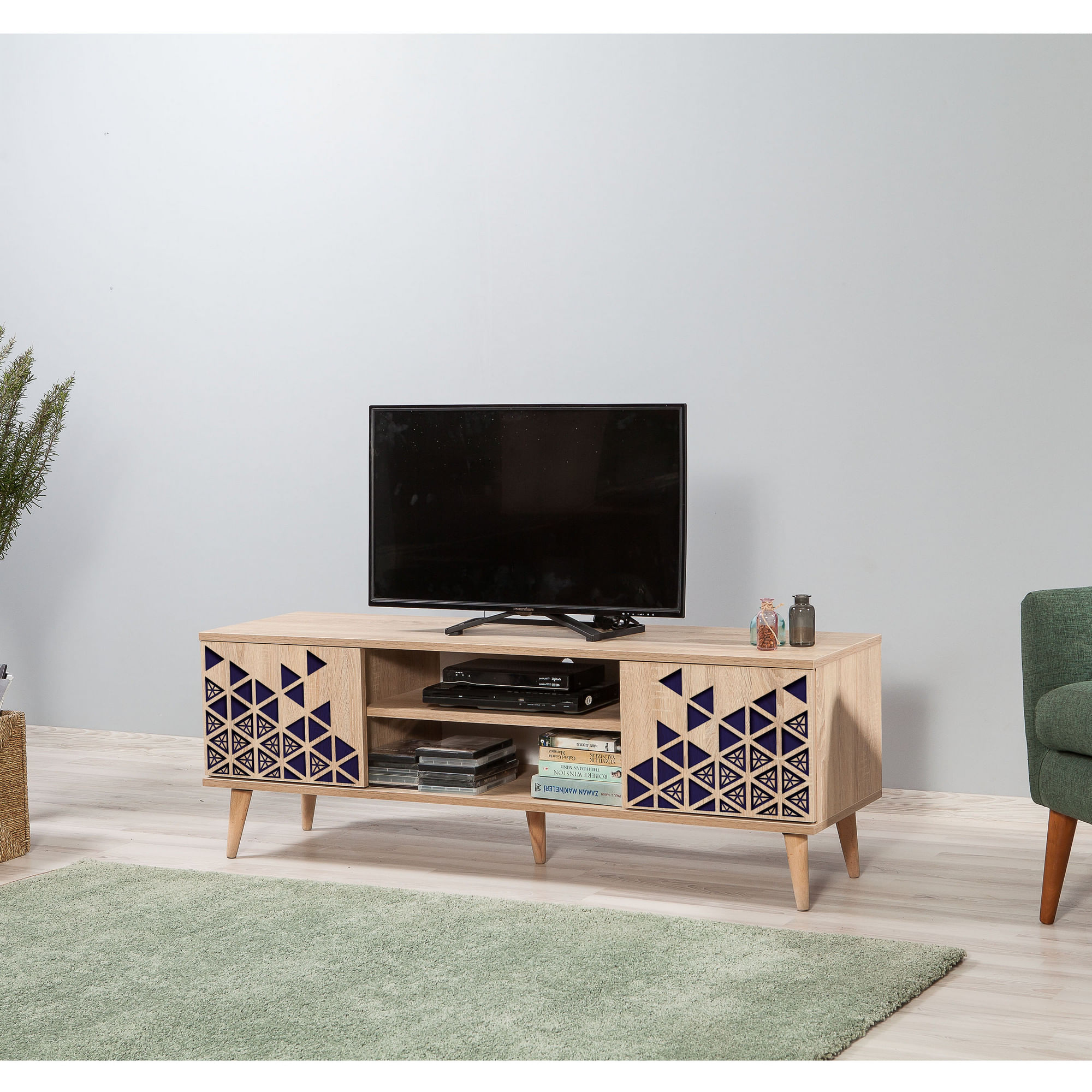 Comodă TV Hanah Home, PAL melaminat, 140 x 40 x 50 cm, stejar sonoma, 863SPH3028 — imaginea 5