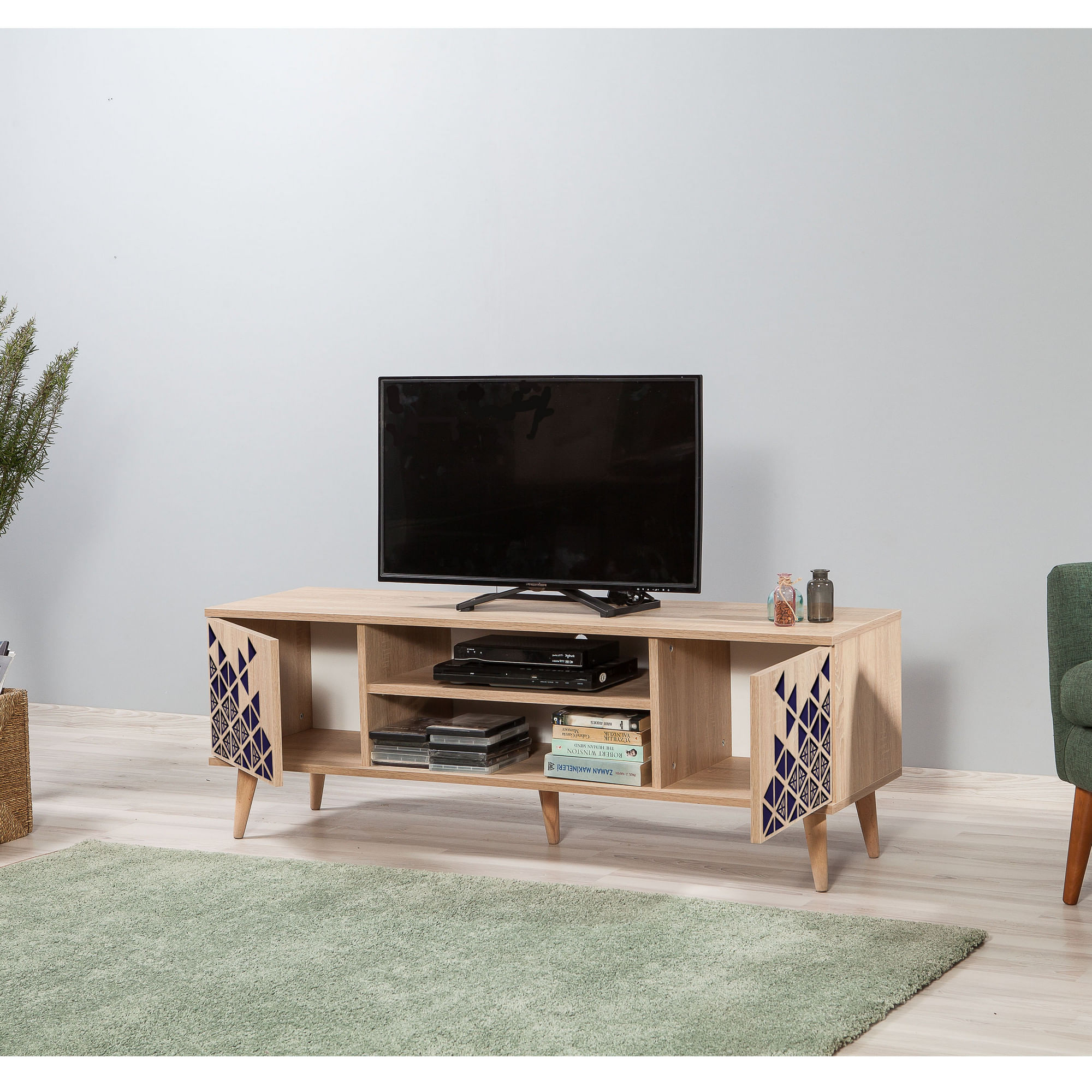 Comodă TV Hanah Home, PAL melaminat, 140 x 40 x 50 cm, stejar sonoma, 863SPH3028 — imaginea 6