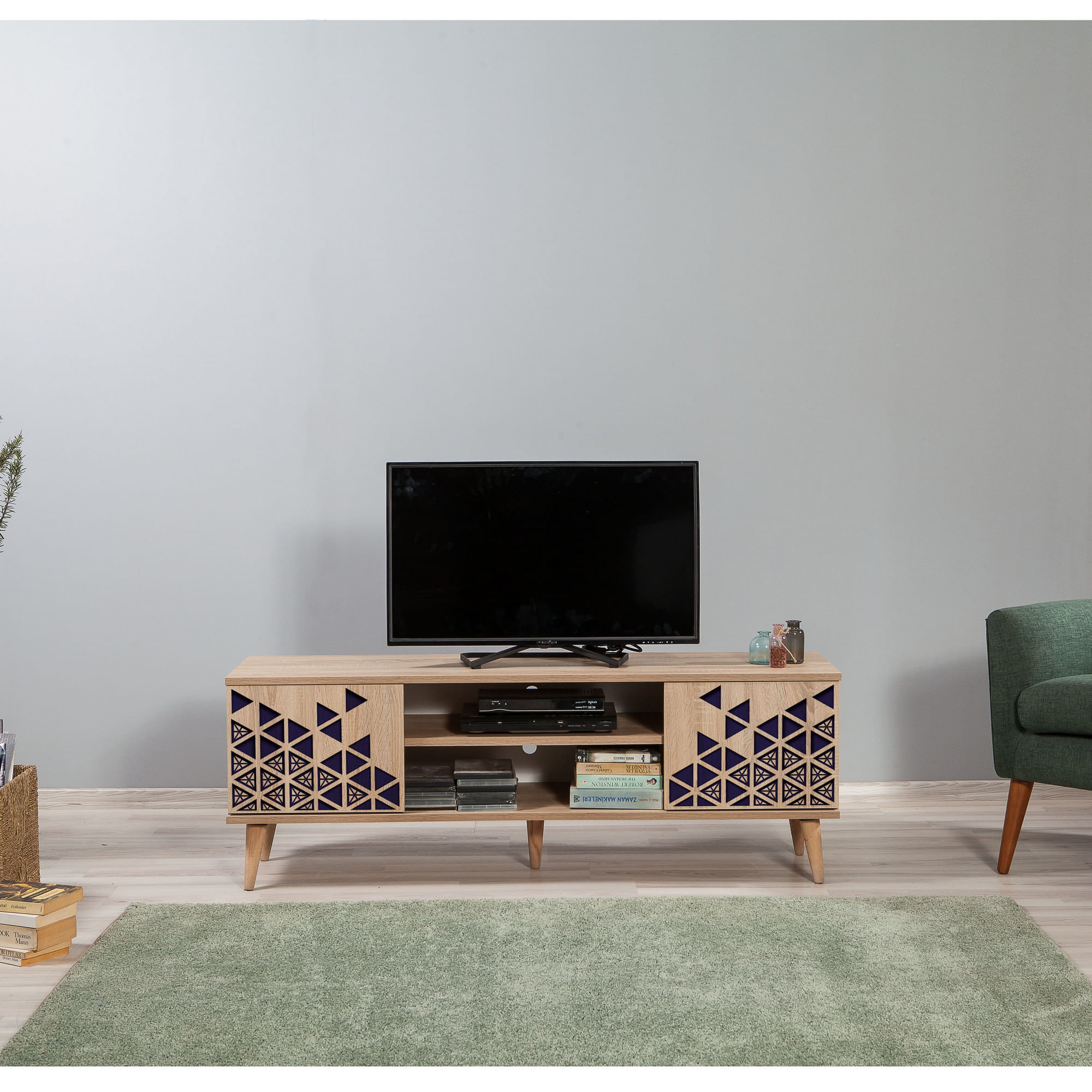 Comodă TV Hanah Home, PAL melaminat, 140 x 40 x 50 cm, stejar sonoma, 863SPH3028 — imaginea 7