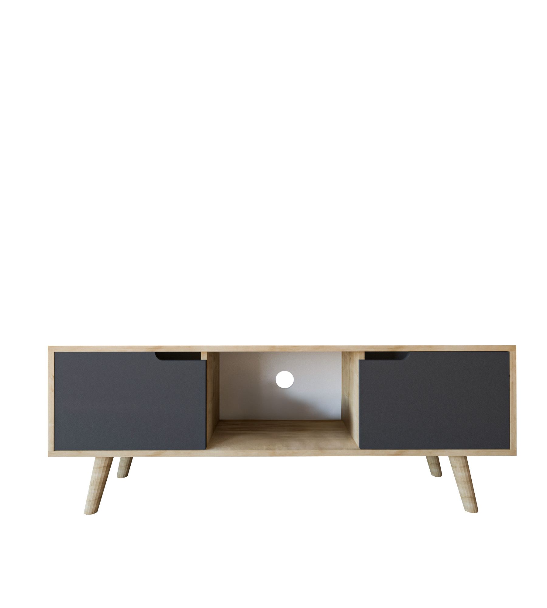 Comodă TV Hanah Home, PAL melaminat, 139.7 x 53 x 53 cm, sapphire stejar/antracit, 469ORN1719 — imaginea 5