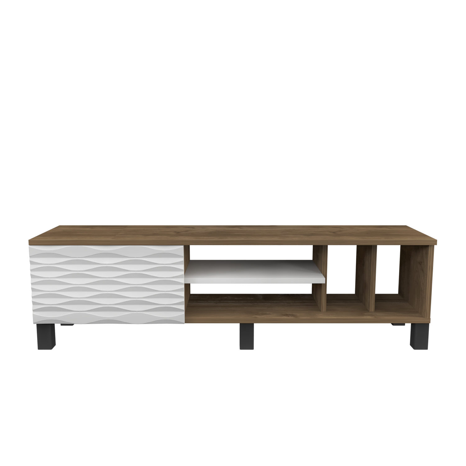 Comodă TV Hanah Home, PAL melaminat, 140 x 35 x 40.3 cm, nuc/alb, 322RTC2160 — imaginea 2