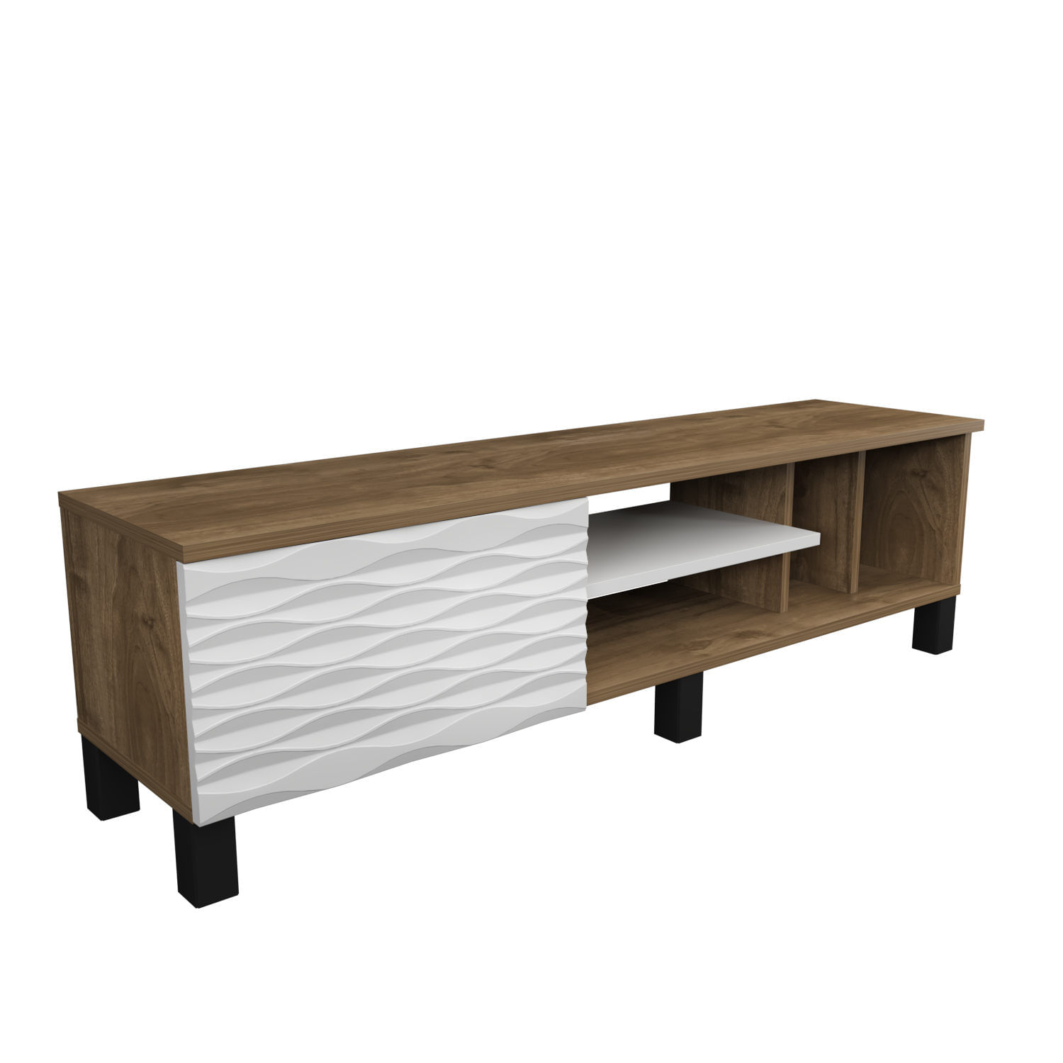 Comodă TV Hanah Home, PAL melaminat, 140 x 35 x 40.3 cm, nuc/alb, 322RTC2160 — imaginea 3