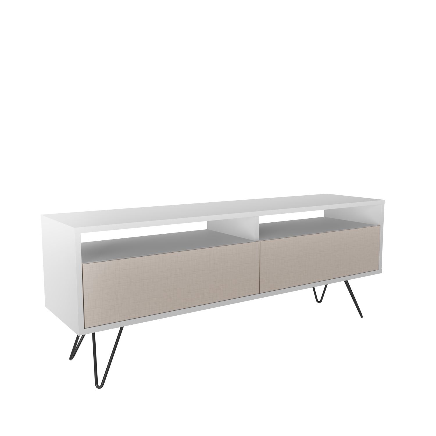Comodă TV Hanah Home, PAL melaminat, 140 x 35 x 53.2 cm, alb/bej, 875ZNA5346 — imaginea 6