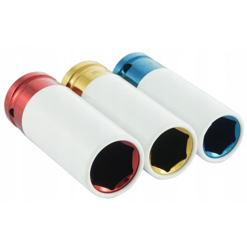 Set de chei tubulare IMPACT 1/2" 3 piese varianta lunga din teflon V86100 Verke — imaginea 2