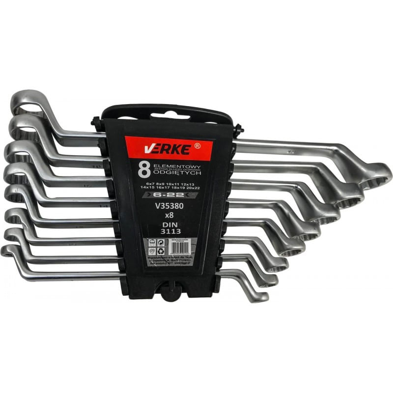 Set chei inelare unghiulare 6-22mm 8 elemente V35380 Verke — imaginea 2
