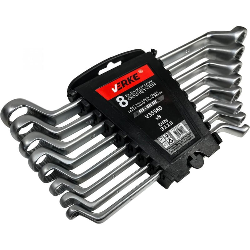 Set chei inelare unghiulare 6-22mm 8 elemente V35380 Verke — imaginea 4