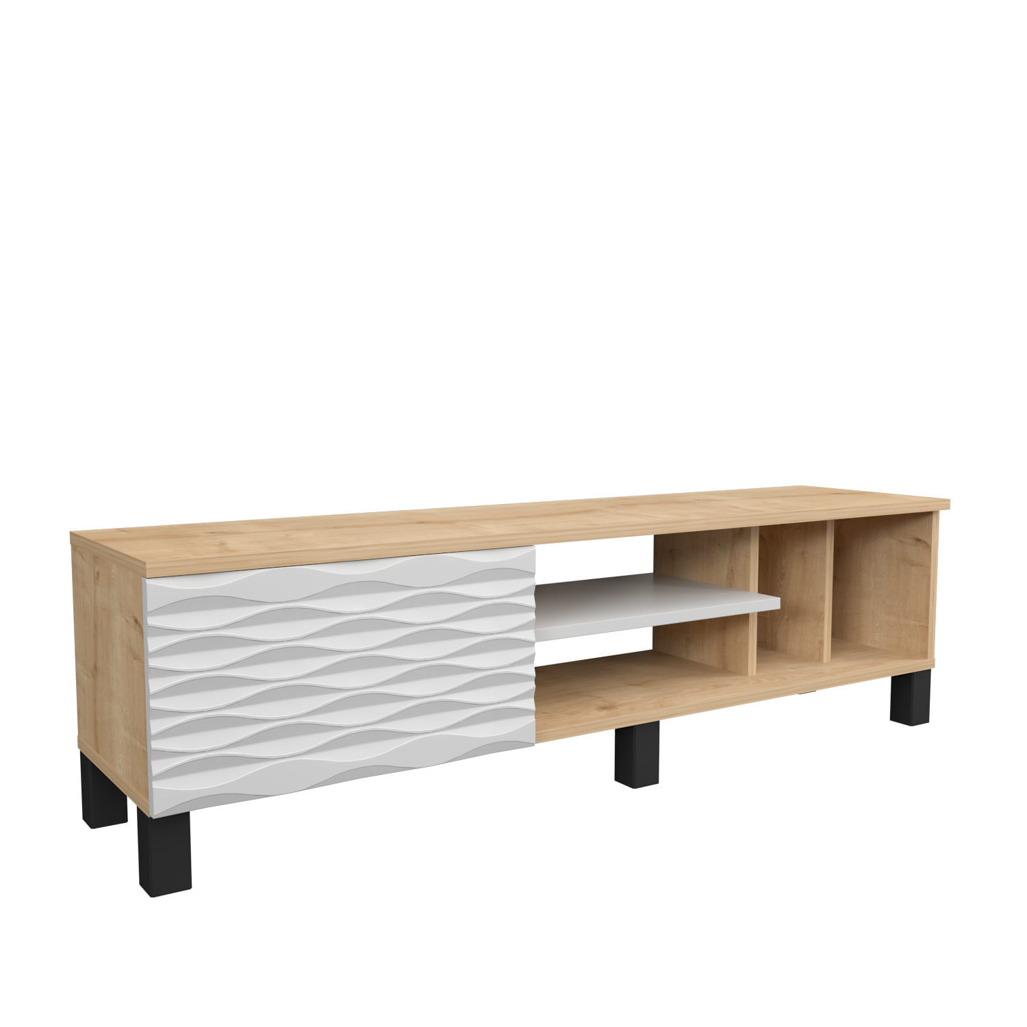 Comodă TV Hanah Home, PAL melaminat, 140 x 35 x 40.3 cm, sapphire/alb, 322RTC2159 — imaginea 2