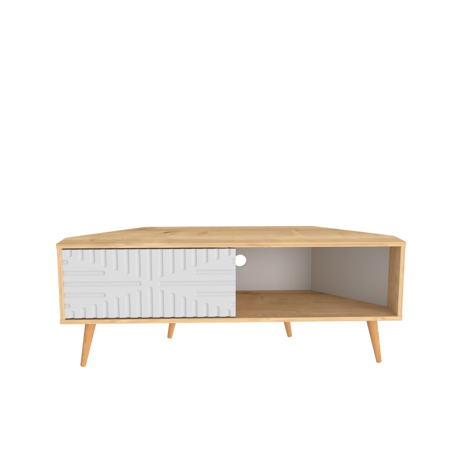 Comodă TV Hanah Home, PAL melaminat, 140 x 45 x 54 cm, sapphire stejar/alb, 875ZNA5326 — imaginea 5