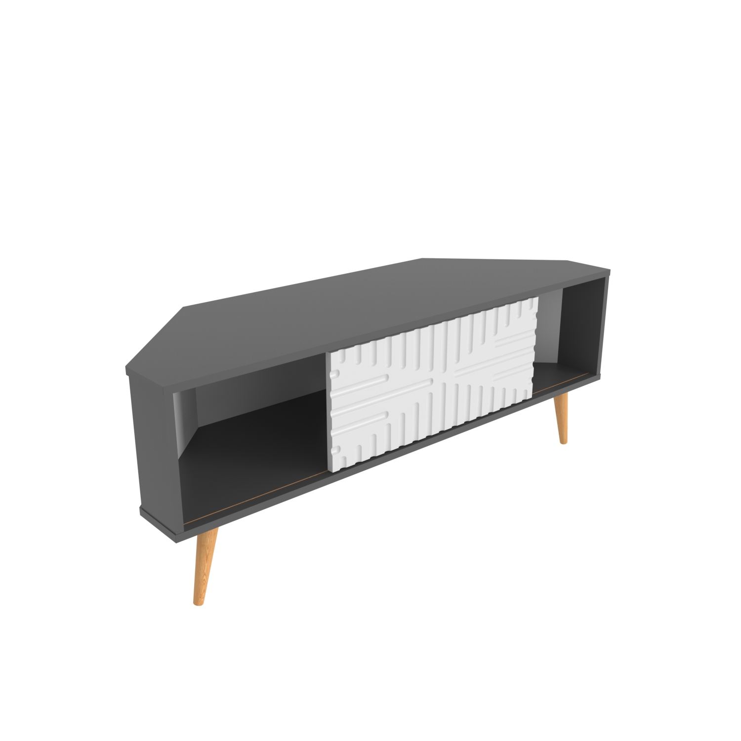 Comodă TV Hanah Home, PAL melaminat, 140 x 45 x 54 cm, antracit/alb, 875ZNA5323 — imaginea 4