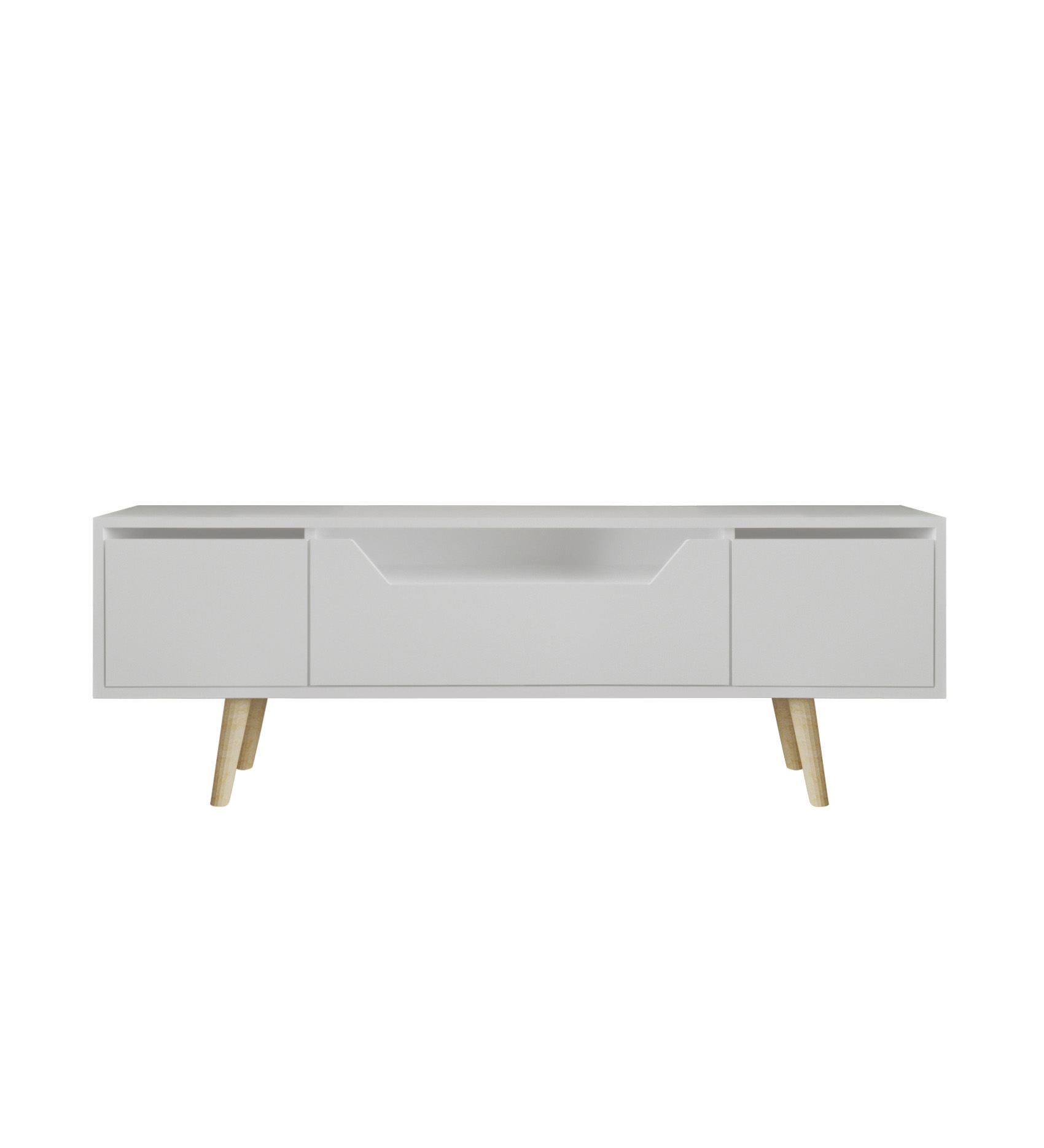 Comodă TV Hanah Home, PAL melaminat, 150 x 29.8 x 53 cm, alb, 469ORN1706 — imaginea 2