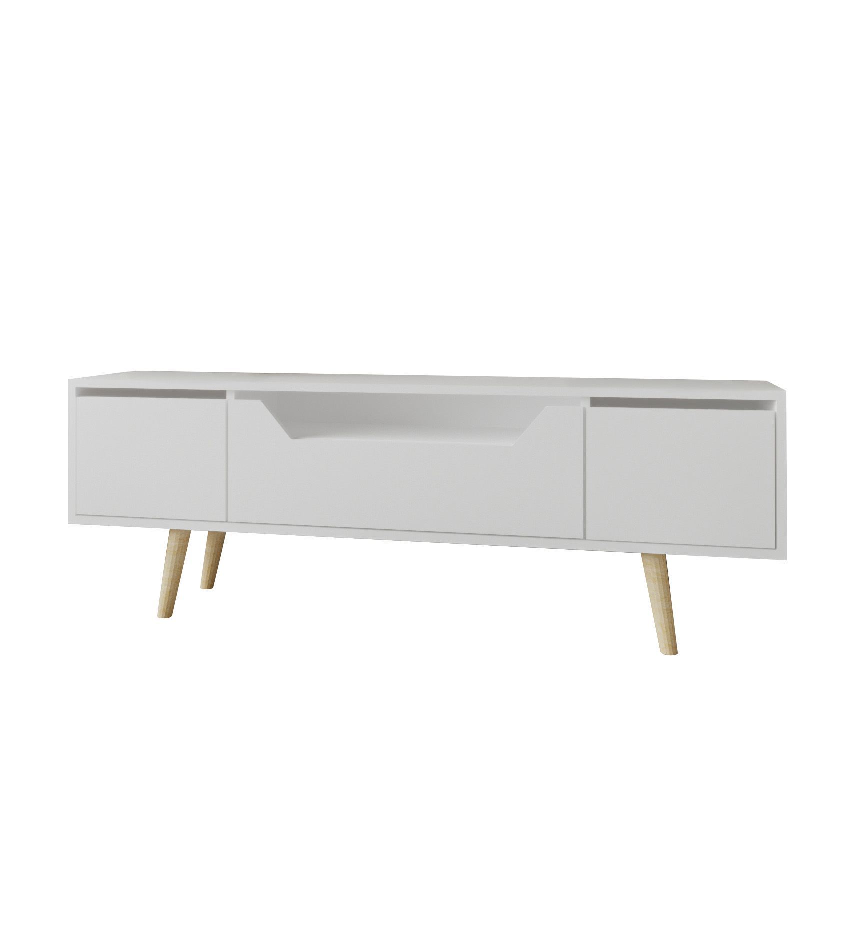 Comodă TV Hanah Home, PAL melaminat, 150 x 29.8 x 53 cm, alb, 469ORN1706 — imaginea 4