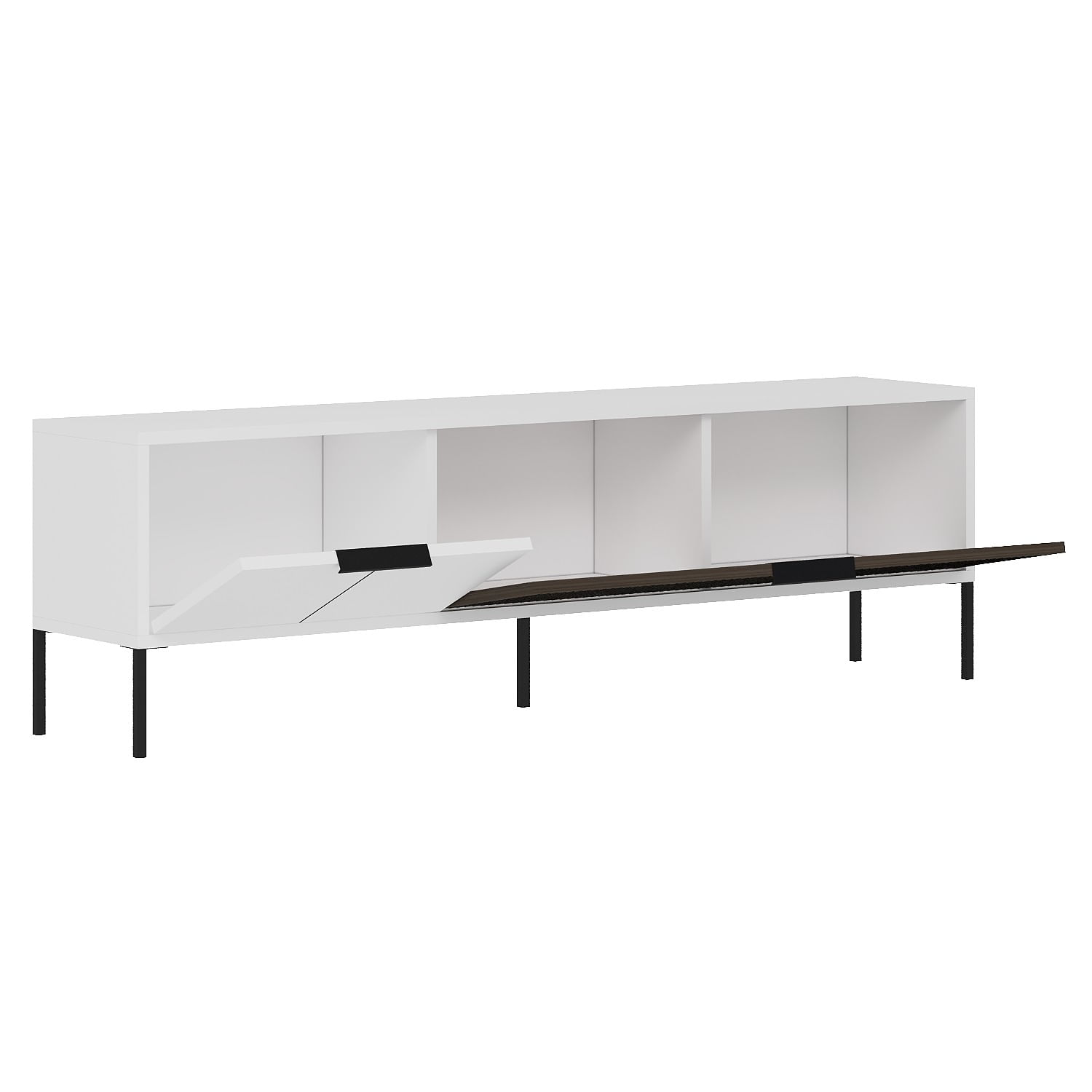 Comodă TV Hanah Home, PAL melaminat, 150 x 30 x 45 cm, alb/nuc, 327ODS1321 — imaginea 2