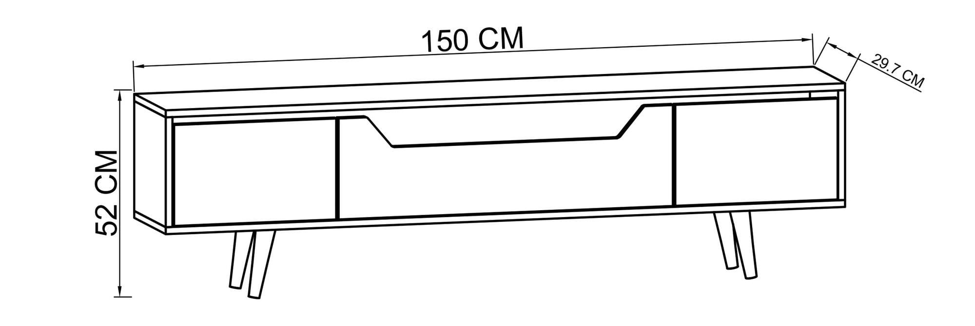 Comodă TV Hanah Home, PAL melaminat, 150 x 29.8 x 53 cm, sapphire stejar, 469ORN1713 — imaginea 3