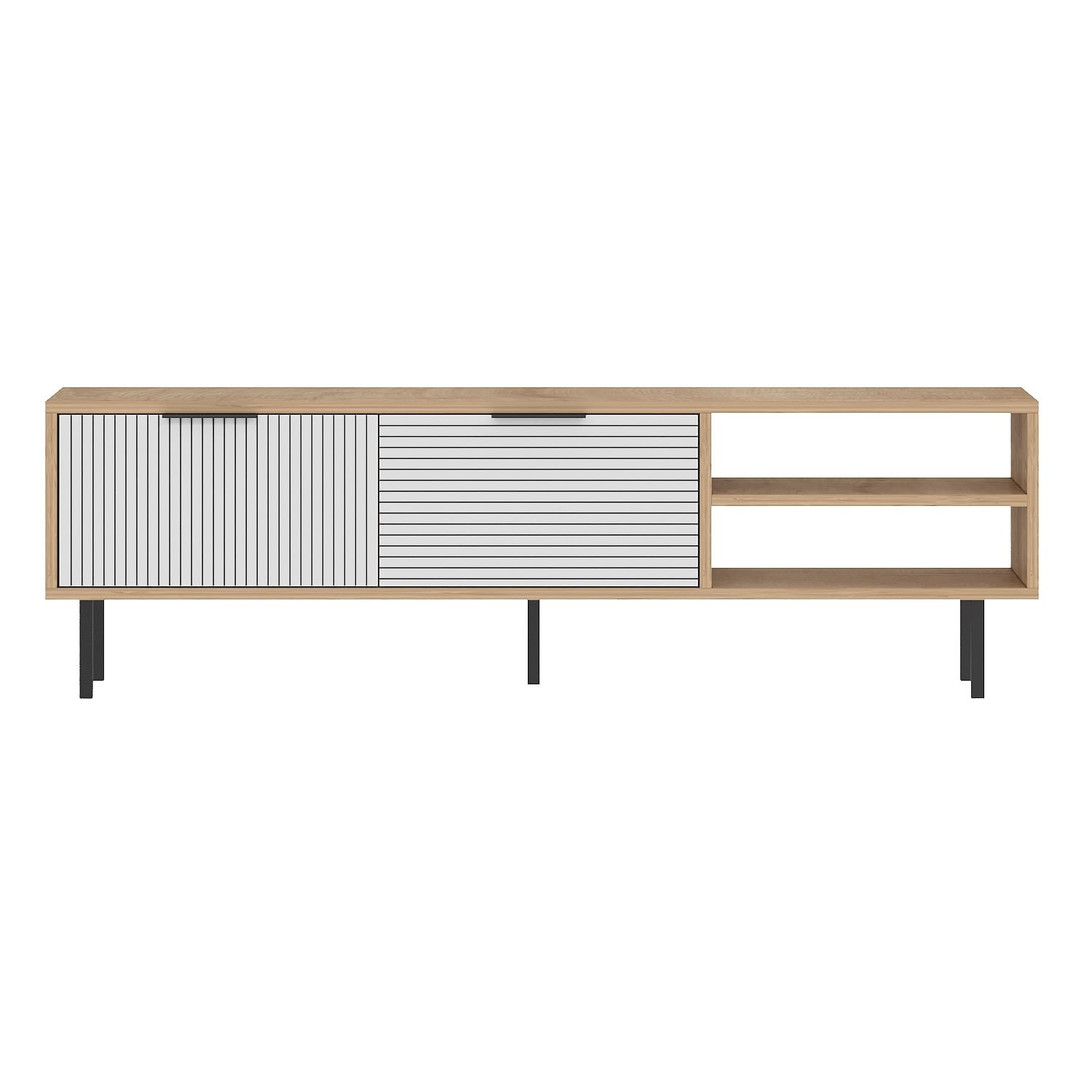 Comodă TV Hanah Home, PAL melaminat, 150 x 30 x 45 cm, sapphire stejar/alb, 327ODS1324 — imaginea 2