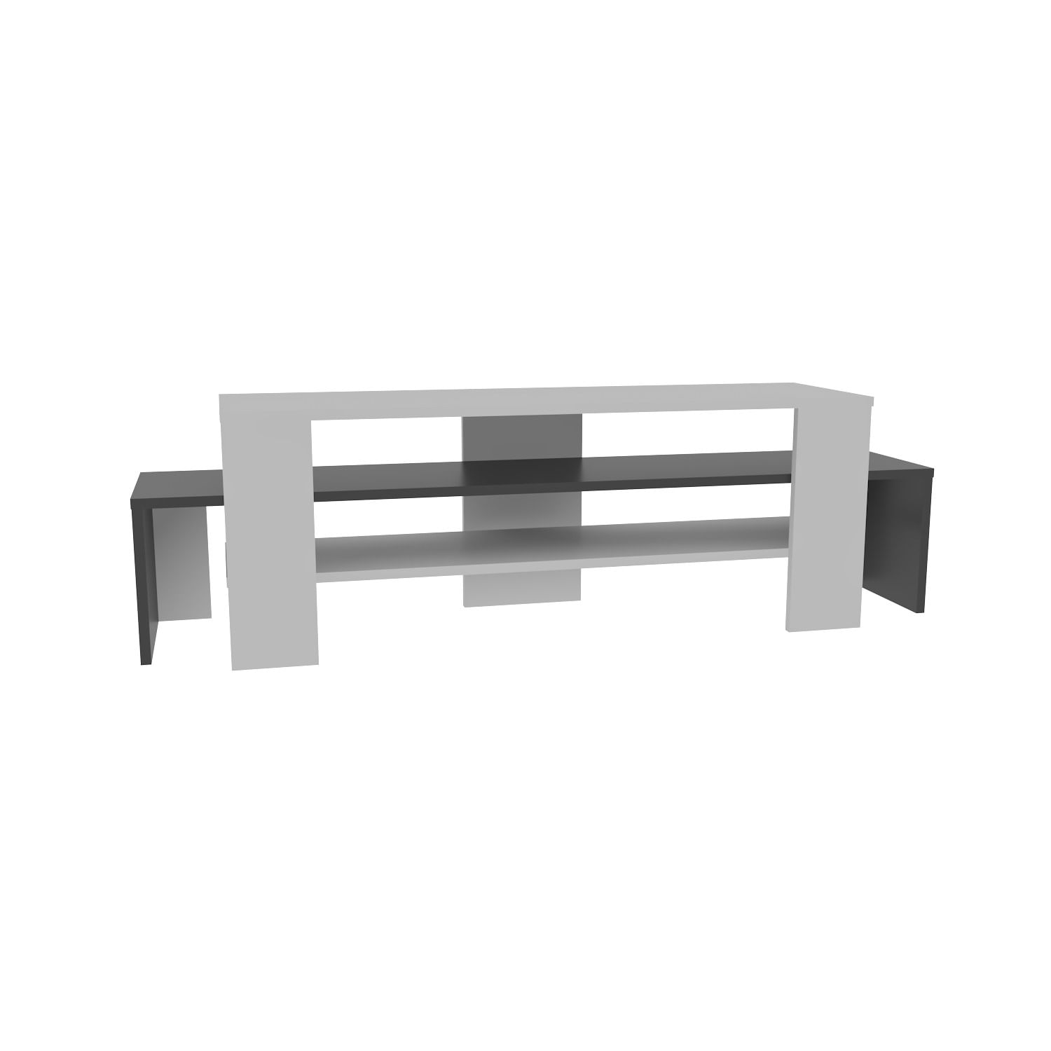Comodă TV Hanah Home, PAL melaminat, 150 x 35 x 45 cm, alb/antracit, 875ZNA4599 — imaginea 2