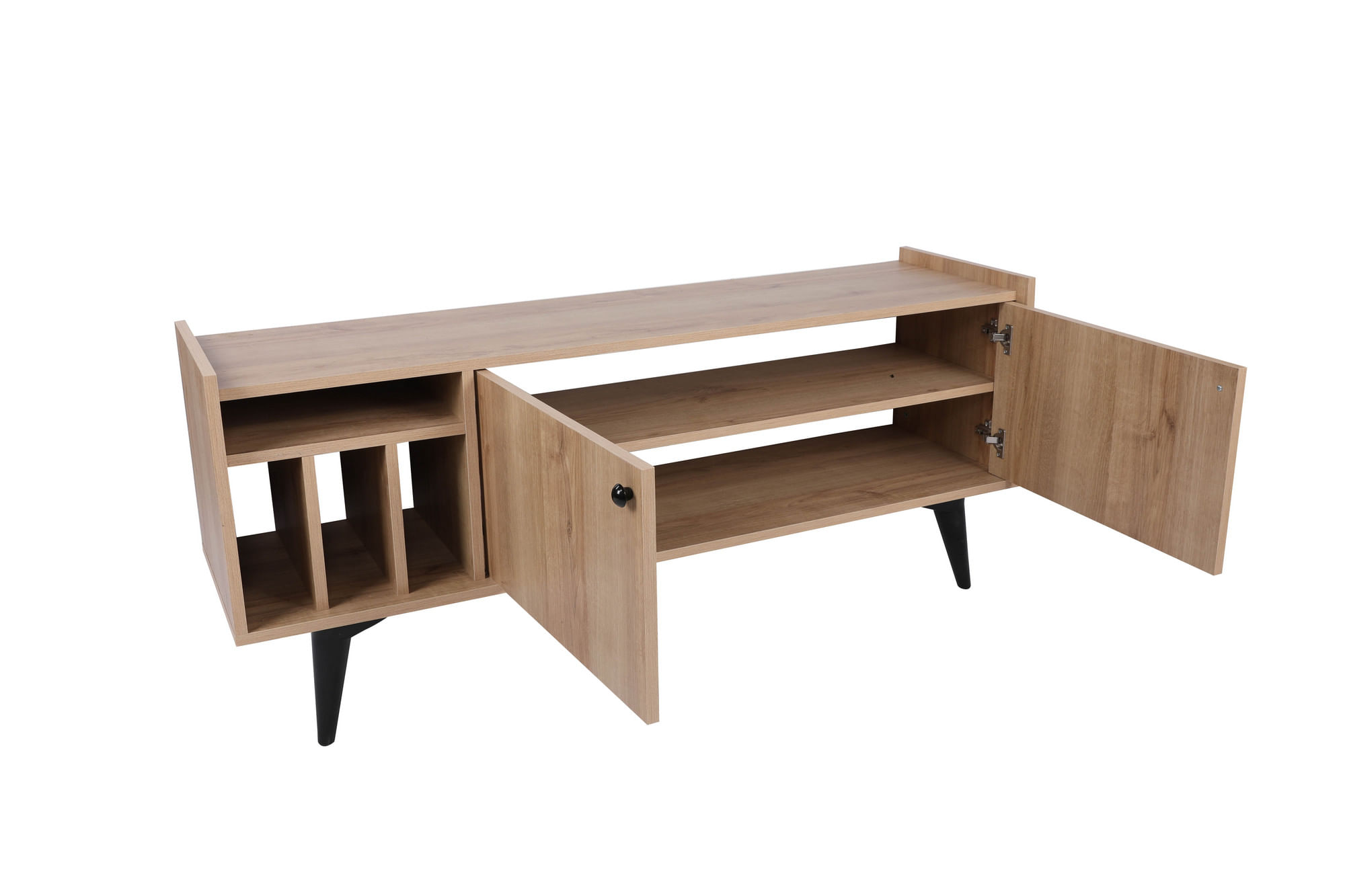 Comodă TV Hanah Home, PAL melaminat, 150 x 62 x 40 cm, stejar/negru, 811MDD3016 — imaginea 3