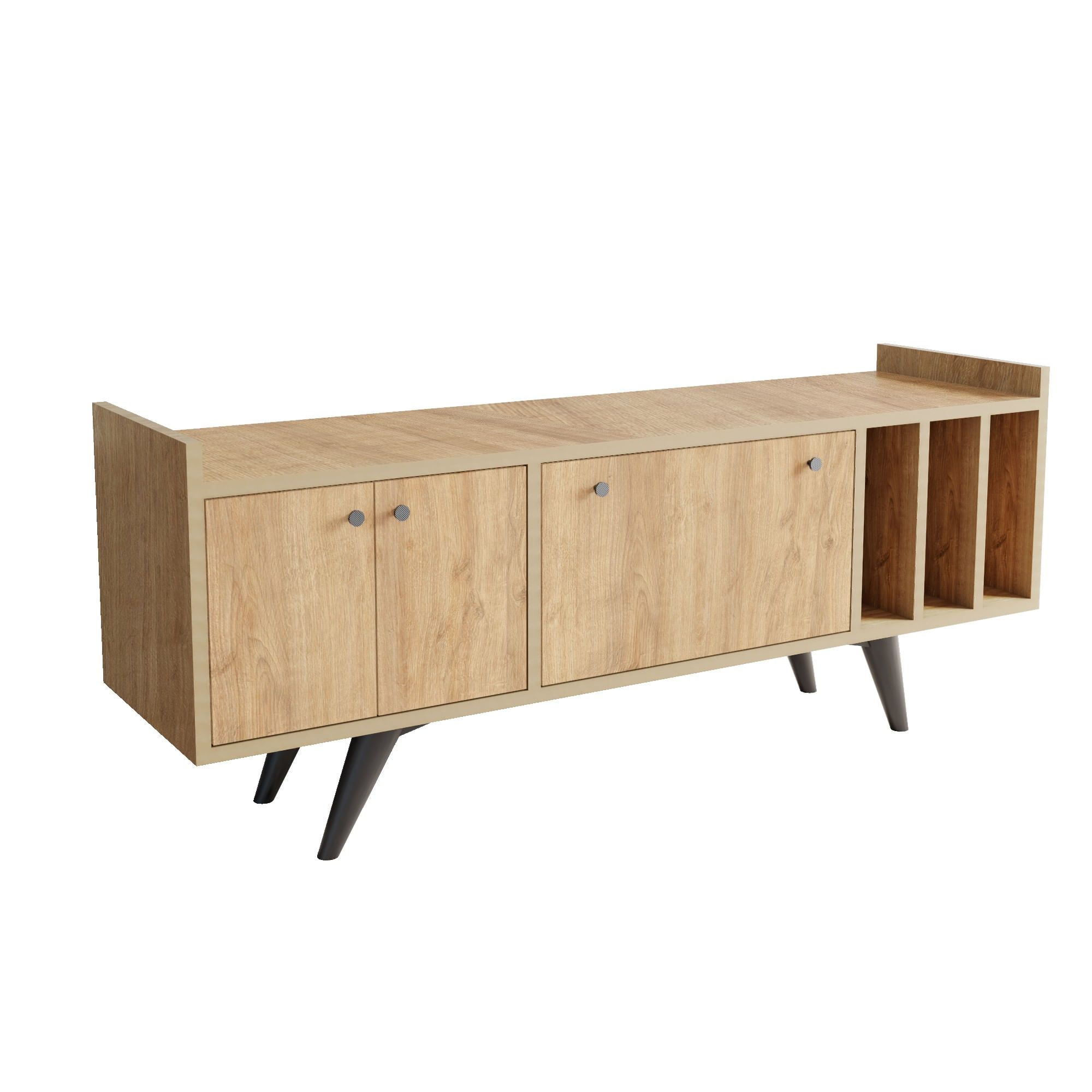 Comodă TV Hanah Home, PAL melaminat, 150 x 40 x 56 cm, stejar, 811MDD3018 — imaginea 3