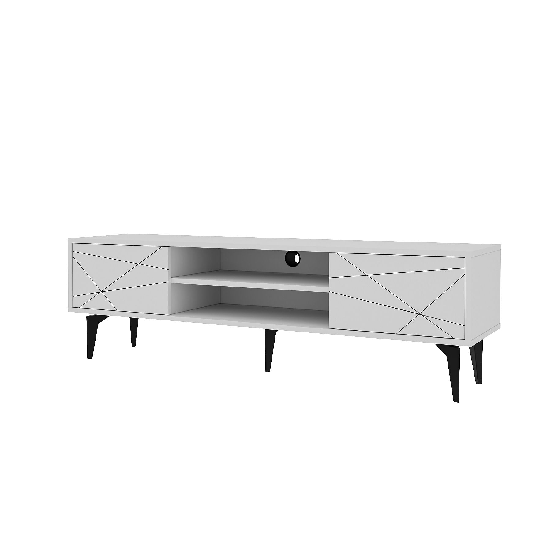 Comodă TV Hanah Home, PAL melaminat, 160 x 29.6 x 48.2 cm, alb, 327ODS1258 — imaginea 2