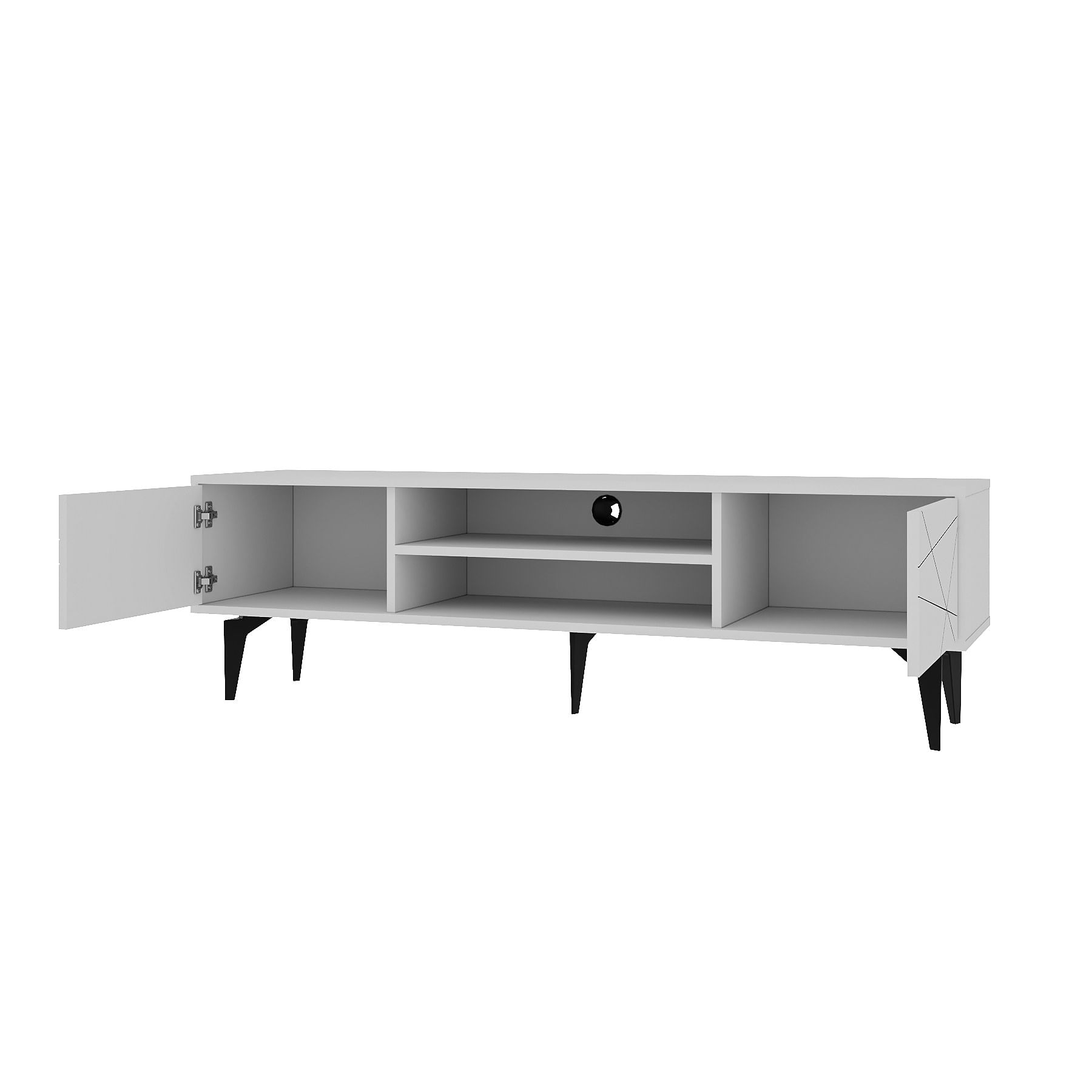 Comodă TV Hanah Home, PAL melaminat, 160 x 29.6 x 48.2 cm, alb, 327ODS1258 — imaginea 3