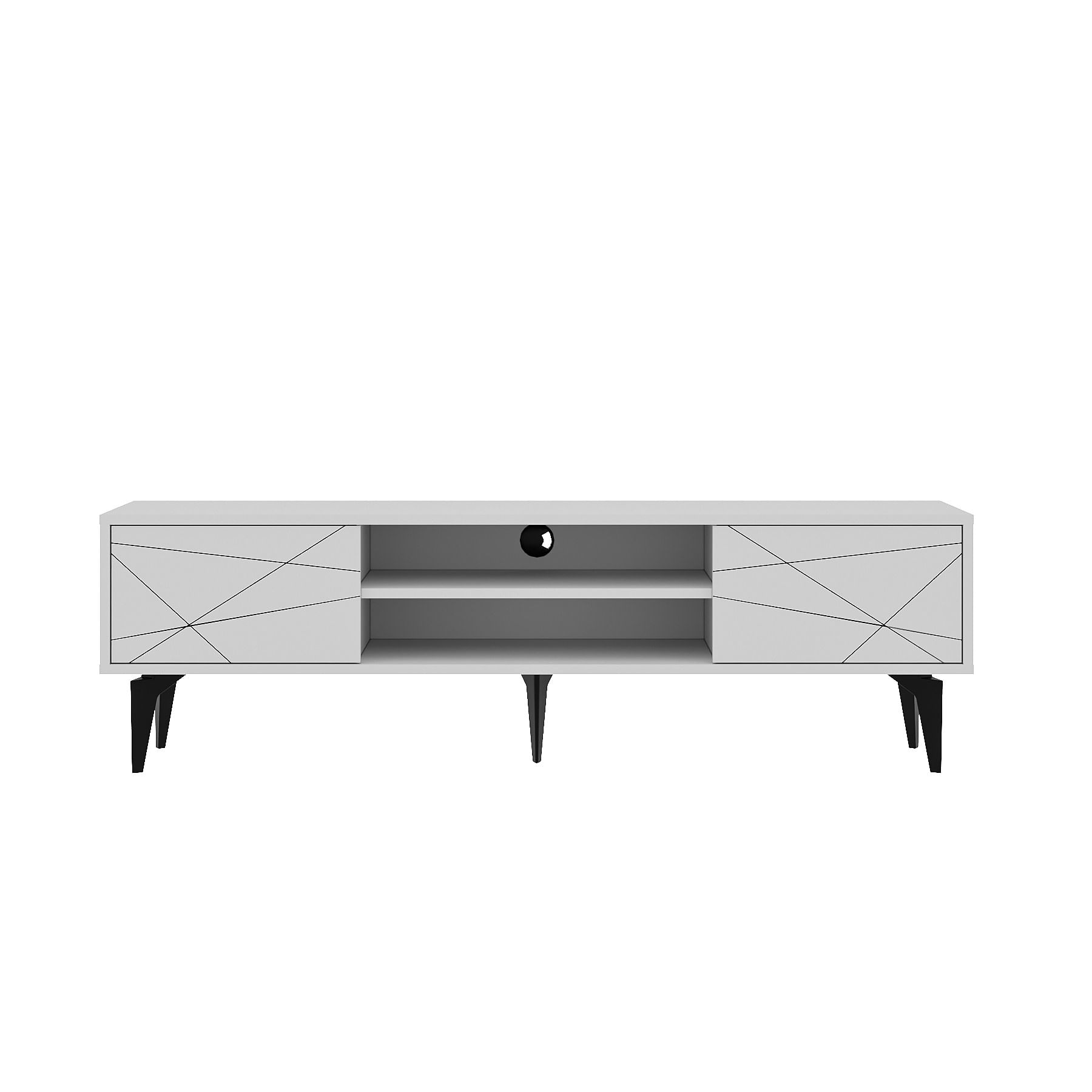 Comodă TV Hanah Home, PAL melaminat, 160 x 29.6 x 48.2 cm, alb, 327ODS1258 — imaginea 7