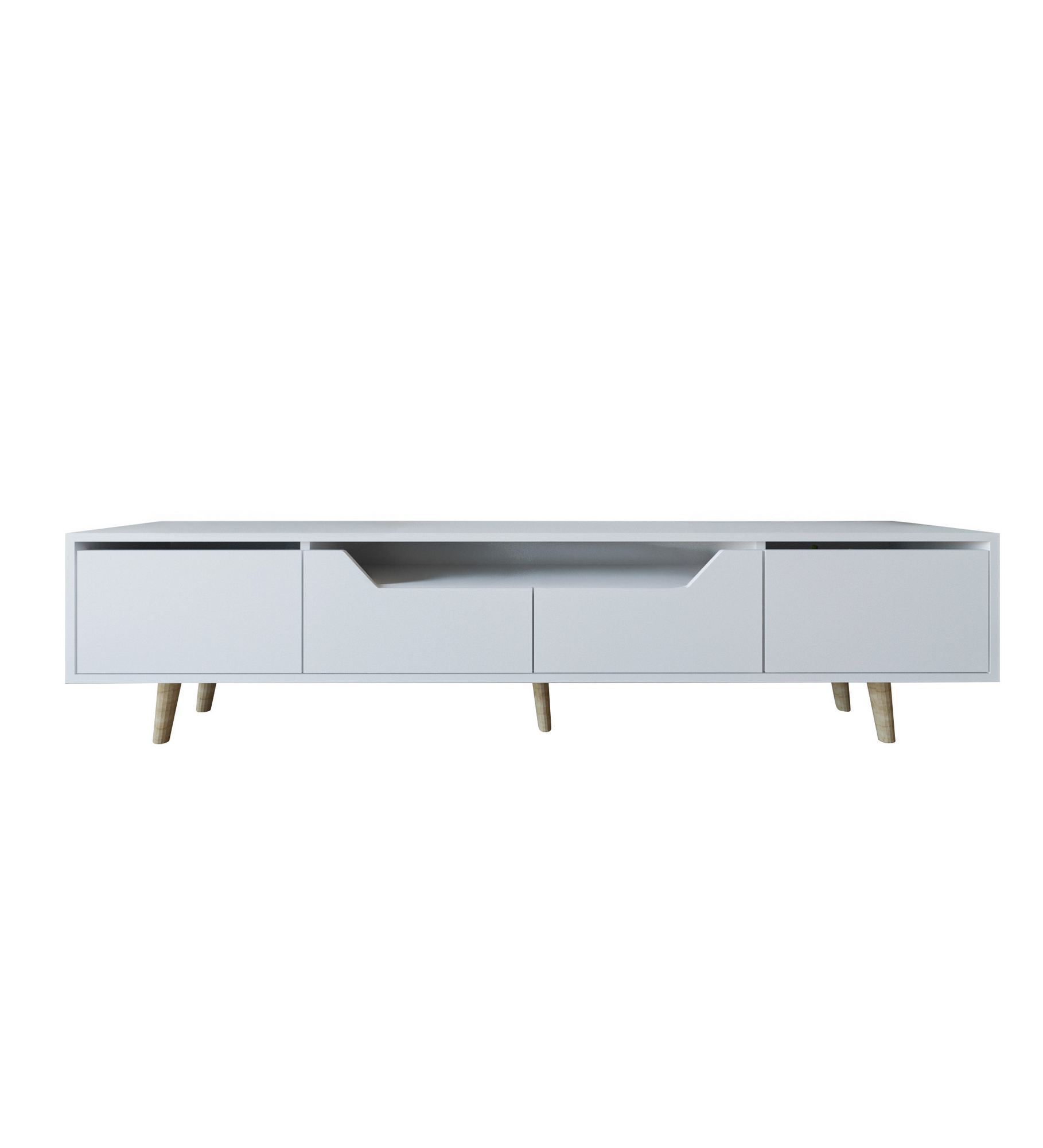 Comodă TV Hanah Home, PAL melaminat, 180 x 29.8 x 48 cm, alb, 469ORN1705 — imaginea 6