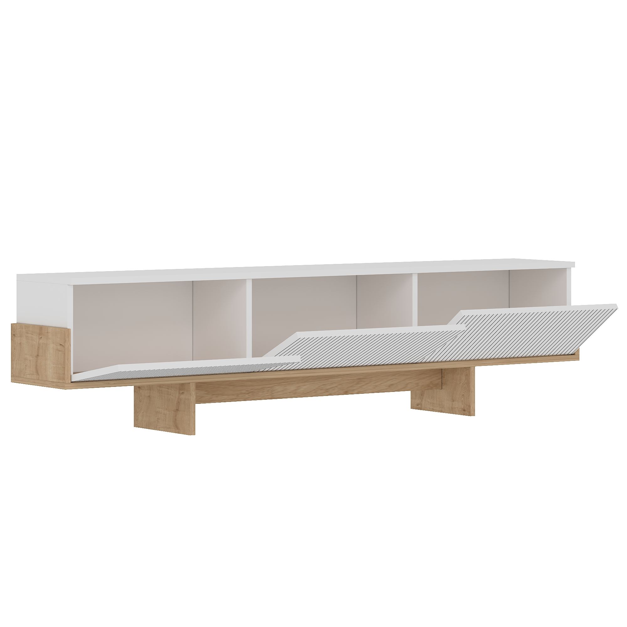 Comodă TV Hanah Home, PAL melaminat, 180 x 30 x 44.6 cm, alb/sapphire stejar, 327ODS1605 — imaginea 3