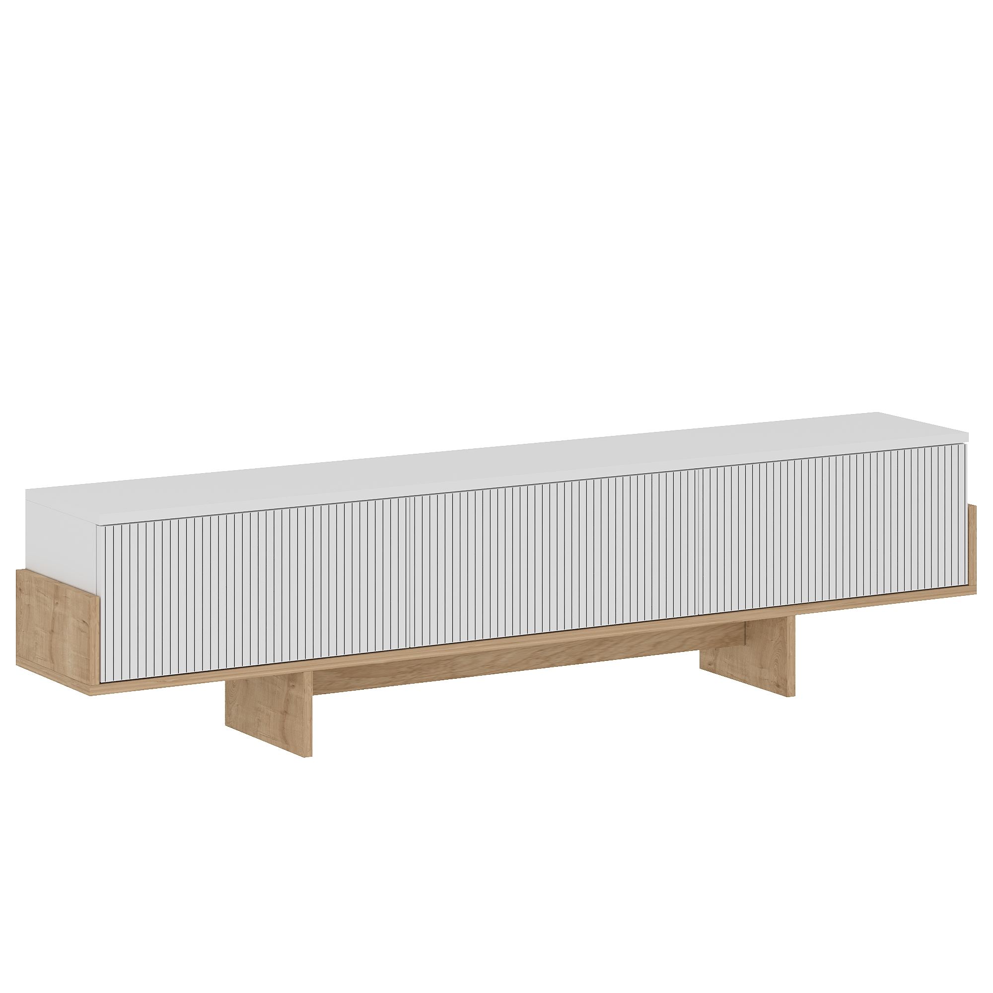 Comodă TV Hanah Home, PAL melaminat, 180 x 30 x 44.6 cm, alb/sapphire stejar, 327ODS1605 — imaginea 6