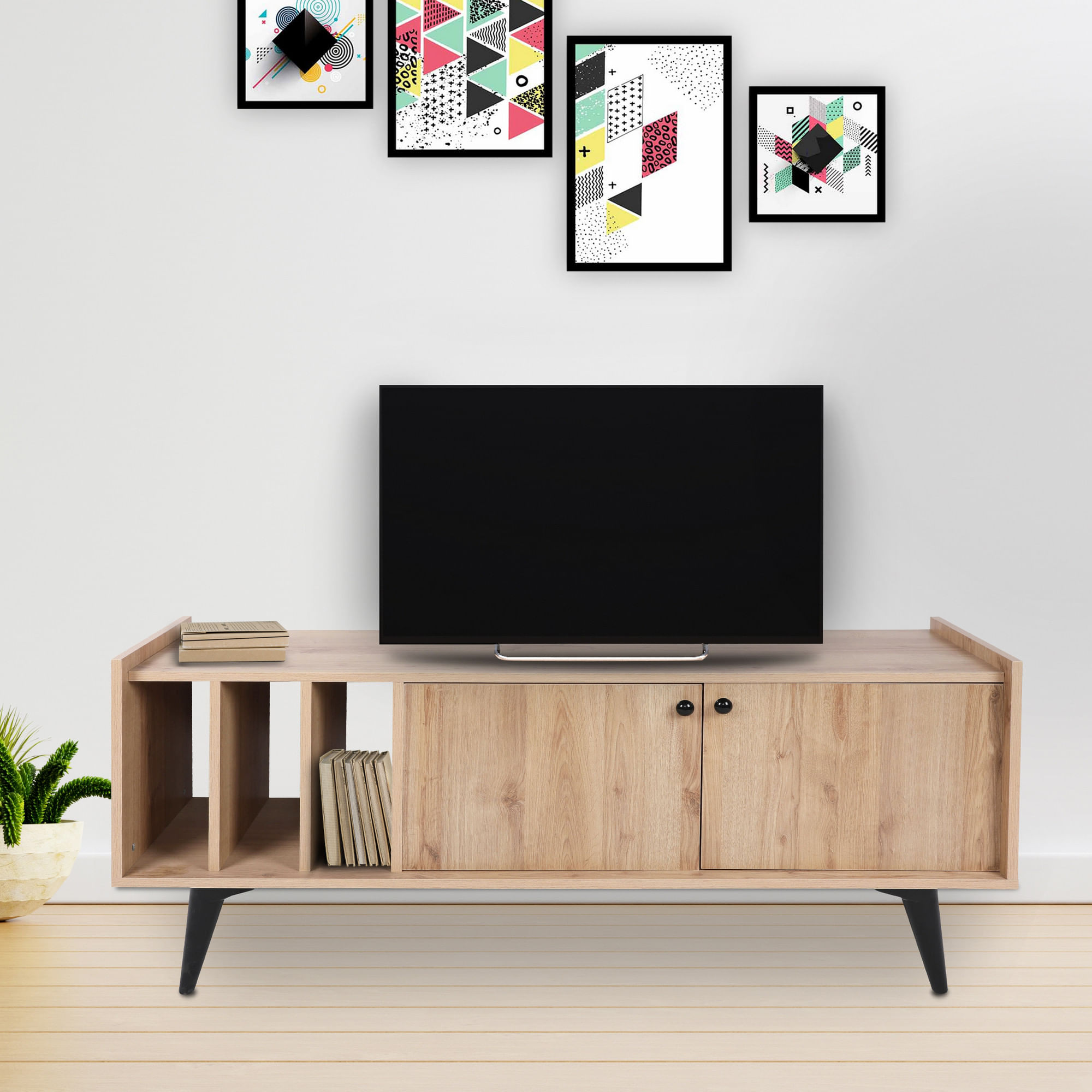 Comodă TV Hanah Home, PAL melaminat, 150 x 62 x 40 cm, stejar, 811MDD3014 — imaginea 5