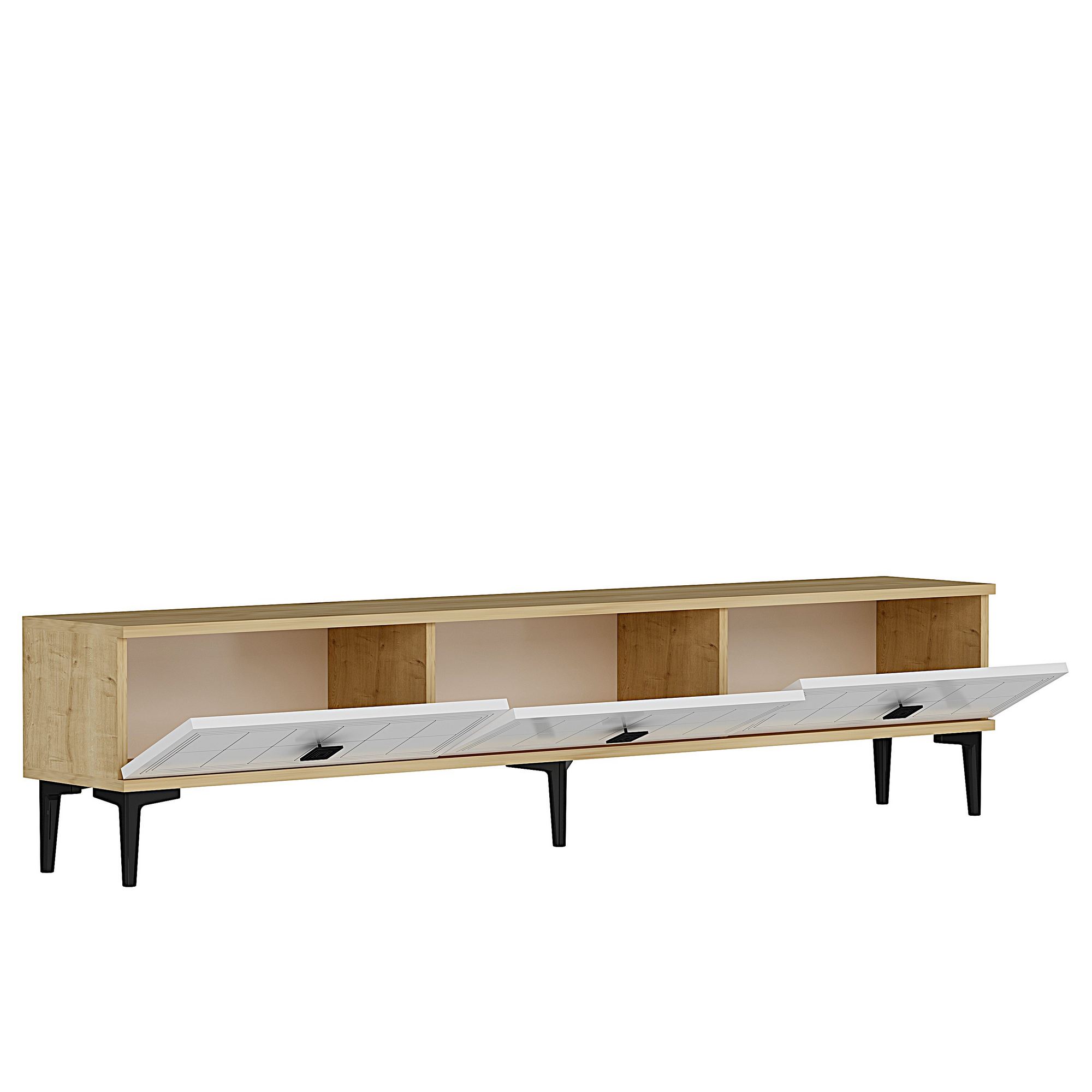 Comodă TV Hanah Home, PAL melaminat, 180 x 30 x 41 cm, sapphire stejar/alb, 555CHM1118 — imaginea 2