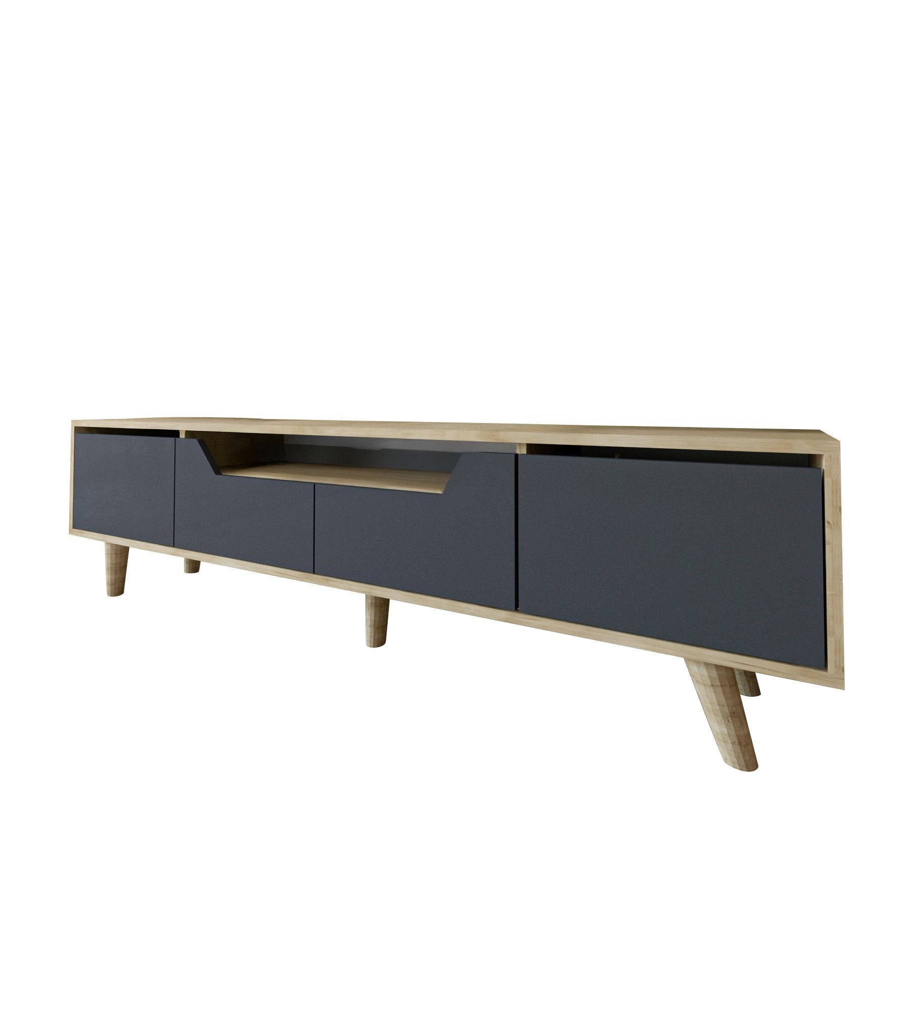 Comodă TV Hanah Home, PAL melaminat, 180 x 29.8 x 48 cm, sapphire stejar/antracit, 469ORN1710 — imaginea 3