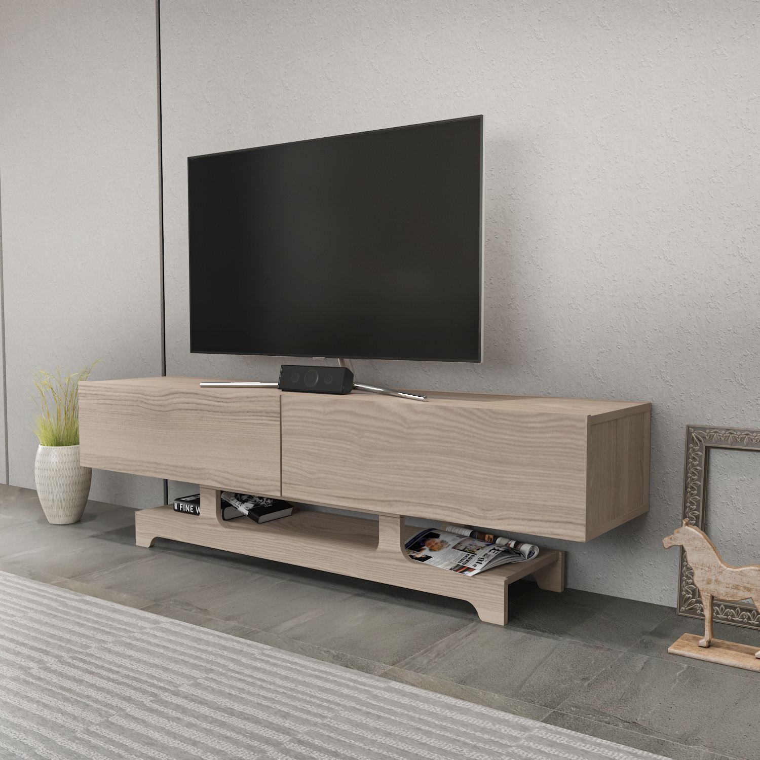 Comodă TV Hanah Home, PAL melaminat, 160 x 35 x 46.8 cm, cordoba, 875ZNA5343 — imaginea 2