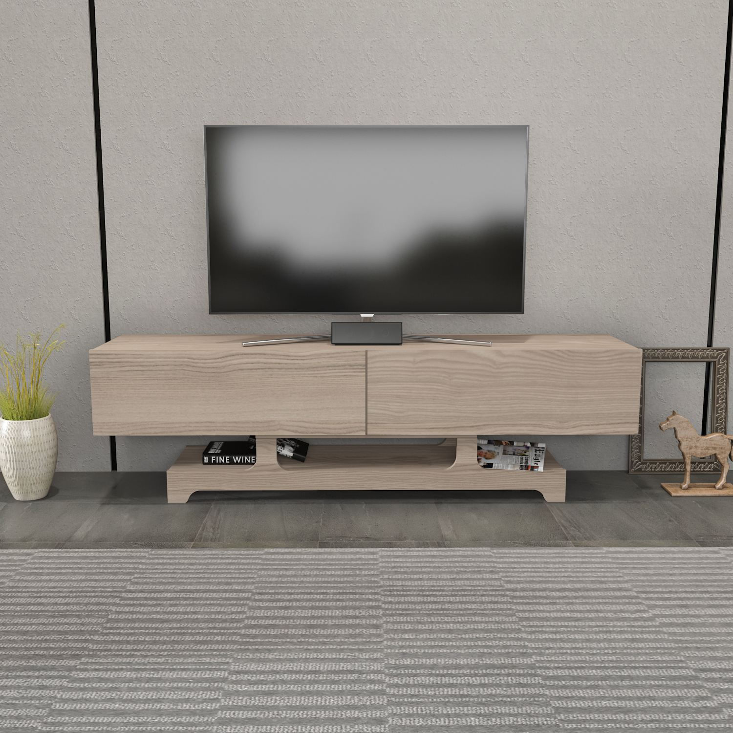 Comodă TV Hanah Home, PAL melaminat, 160 x 35 x 46.8 cm, cordoba, 875ZNA5343 — imaginea 3