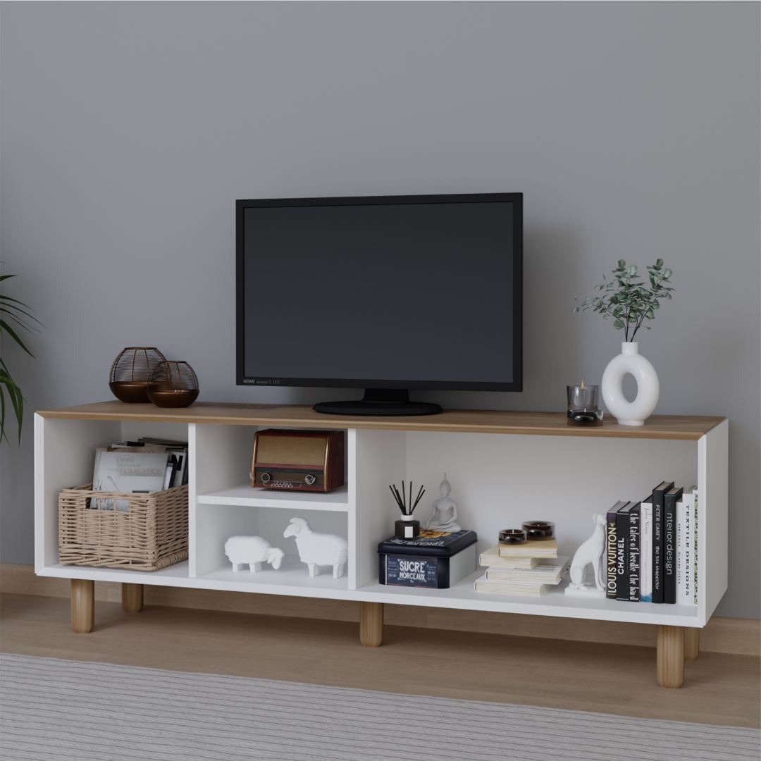 Comodă TV Hanah Home, PAL melaminat, 160 x 40 x 56 cm, garden stejar, 350MWD1702 — imaginea 8