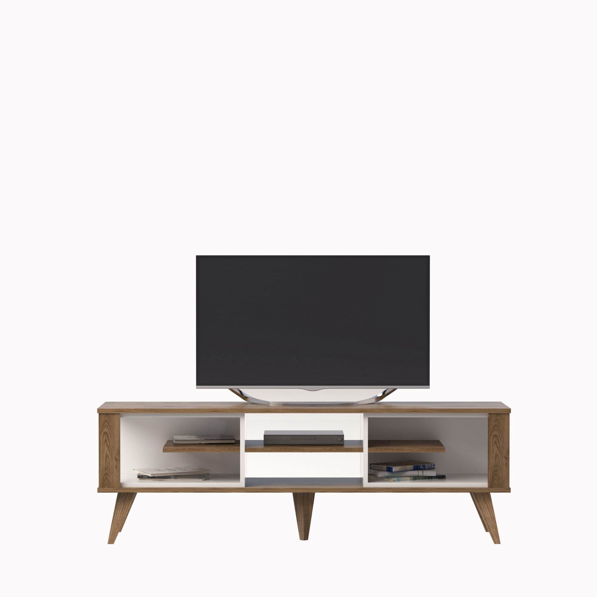 Comodă TV Hanah Home, PAL melaminat, 160 x 35 x 52.5 cm, stejar/alb, 875ZNA3042 — imaginea 2