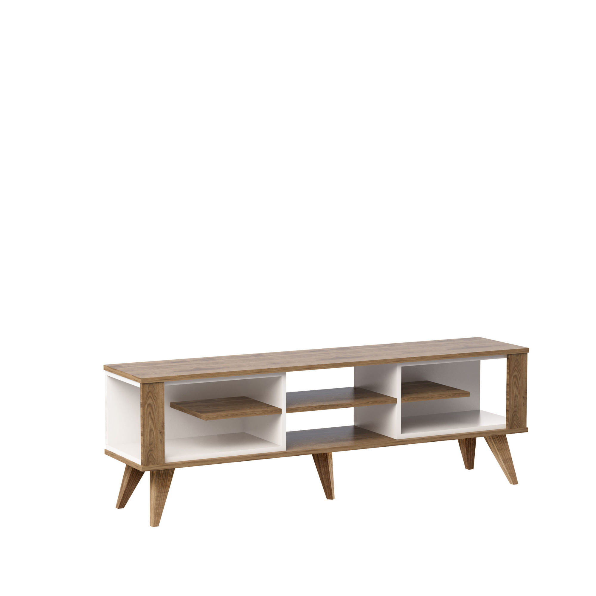 Comodă TV Hanah Home, PAL melaminat, 160 x 35 x 52.5 cm, stejar/alb, 875ZNA3042 — imaginea 4