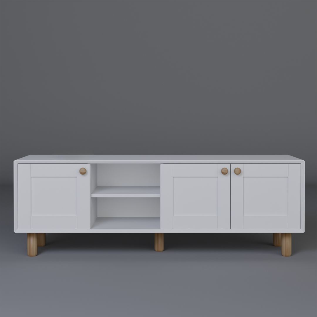 Comodă TV Hanah Home, PAL melaminat, 160 x 40 x 56 cm, alb, 350MWD1703 — imaginea 3