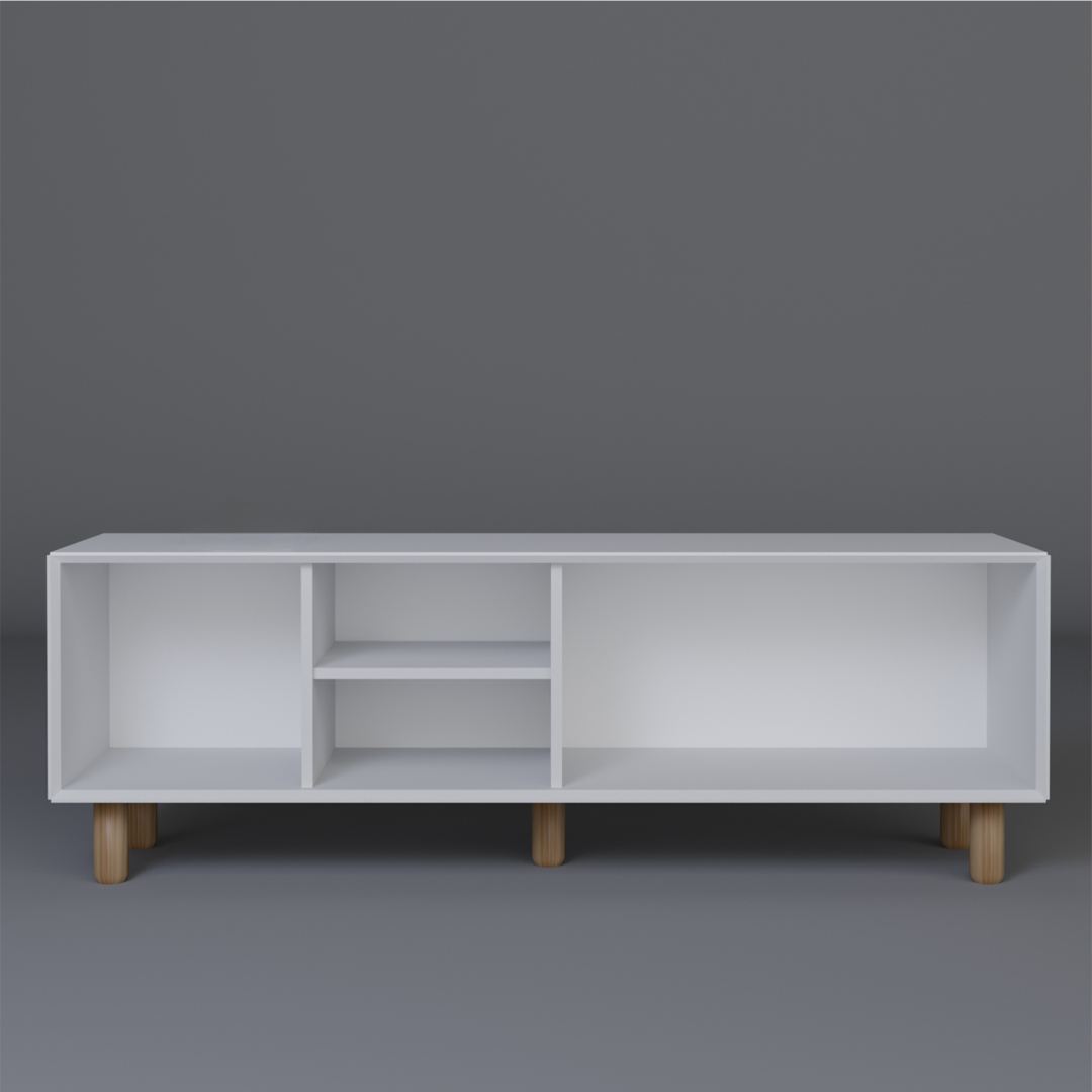 Comodă TV Hanah Home, PAL melaminat, 160 x 40 x 56 cm, alb, 350MWD1703 — imaginea 5